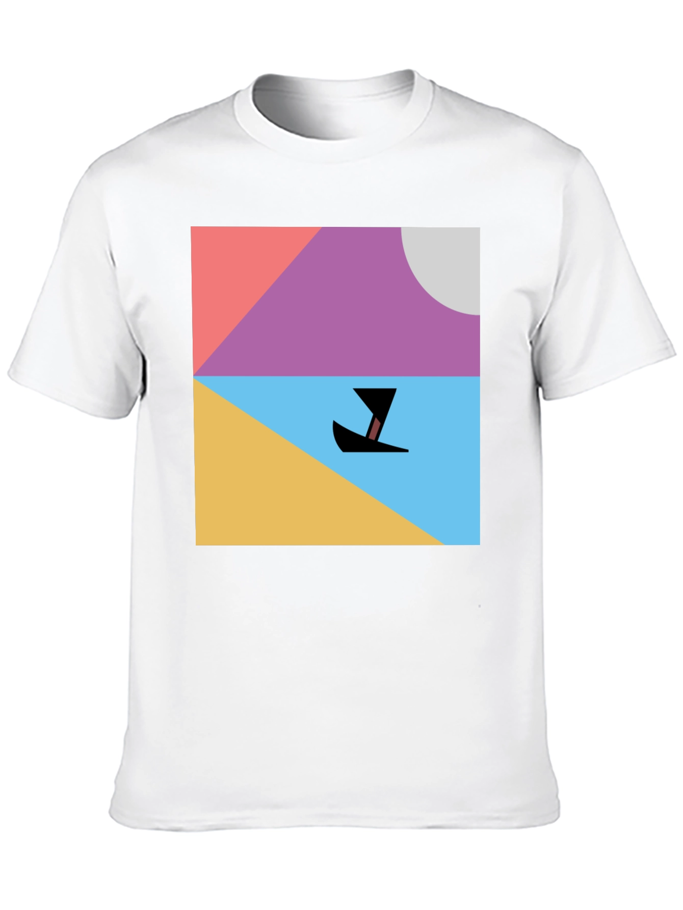 Abstract Boat Graphic Tee - Minimalist Design