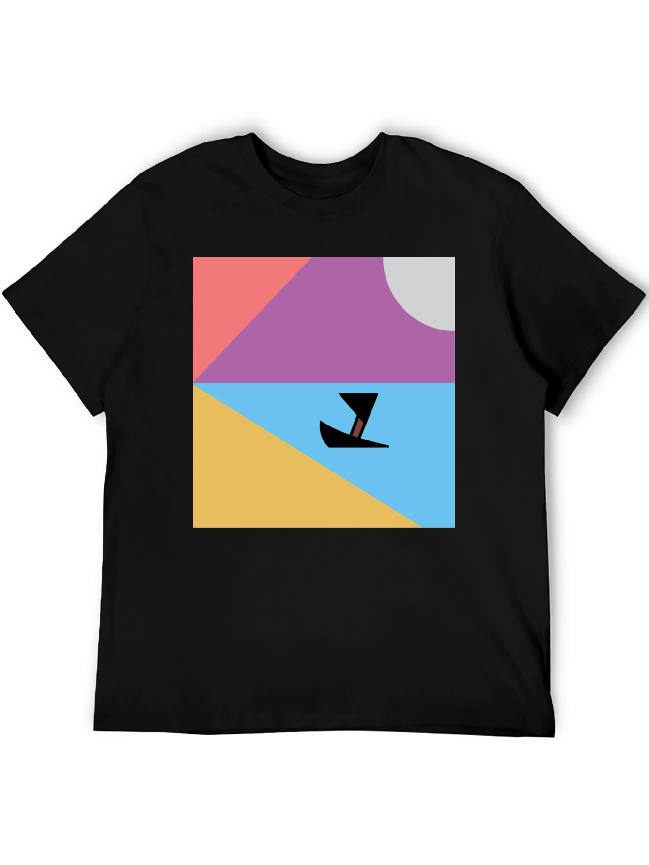 Abstract Boat Graphic Tee - Minimalist Design