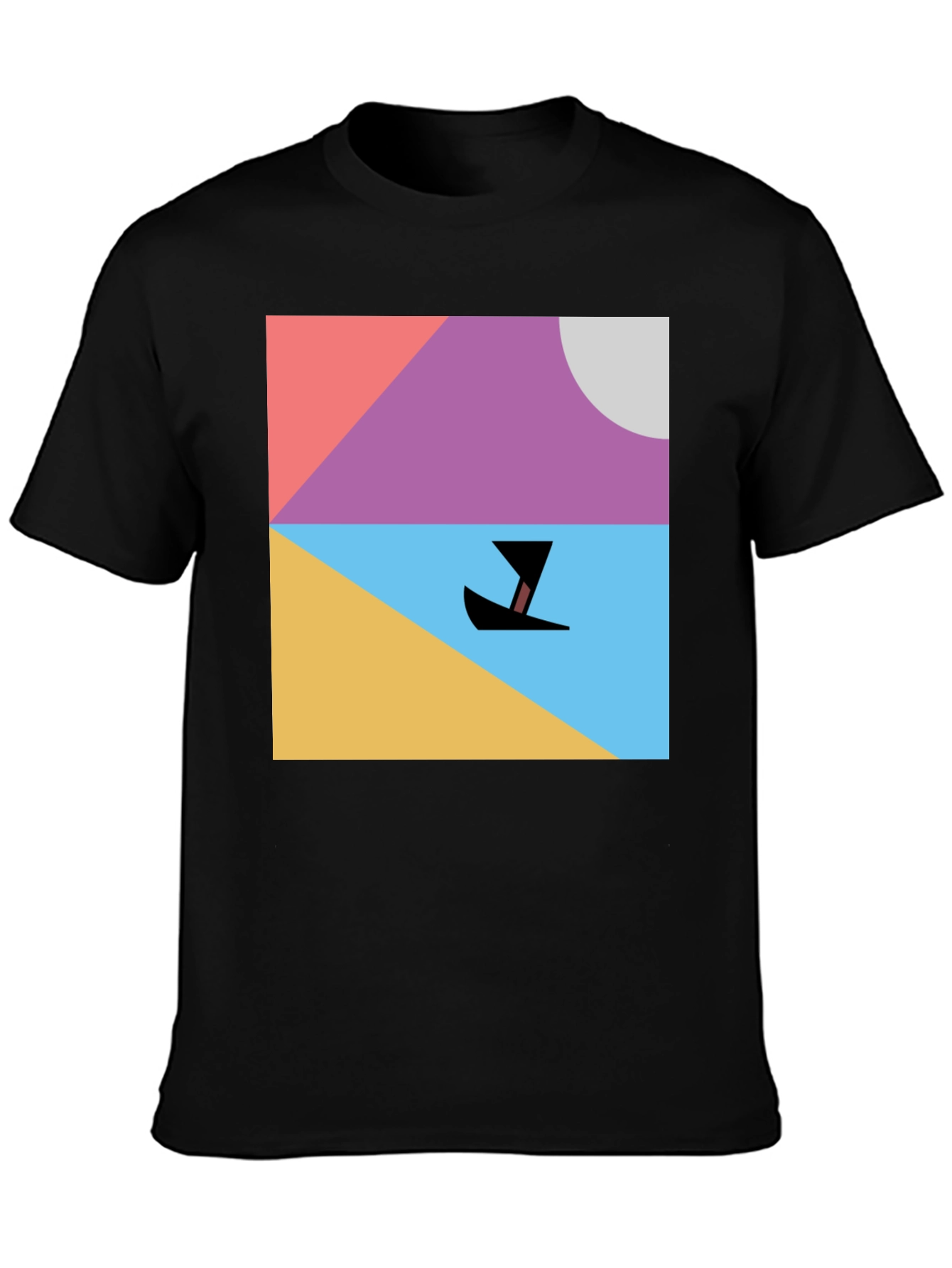 Abstract Boat Graphic Tee - Minimalist Design