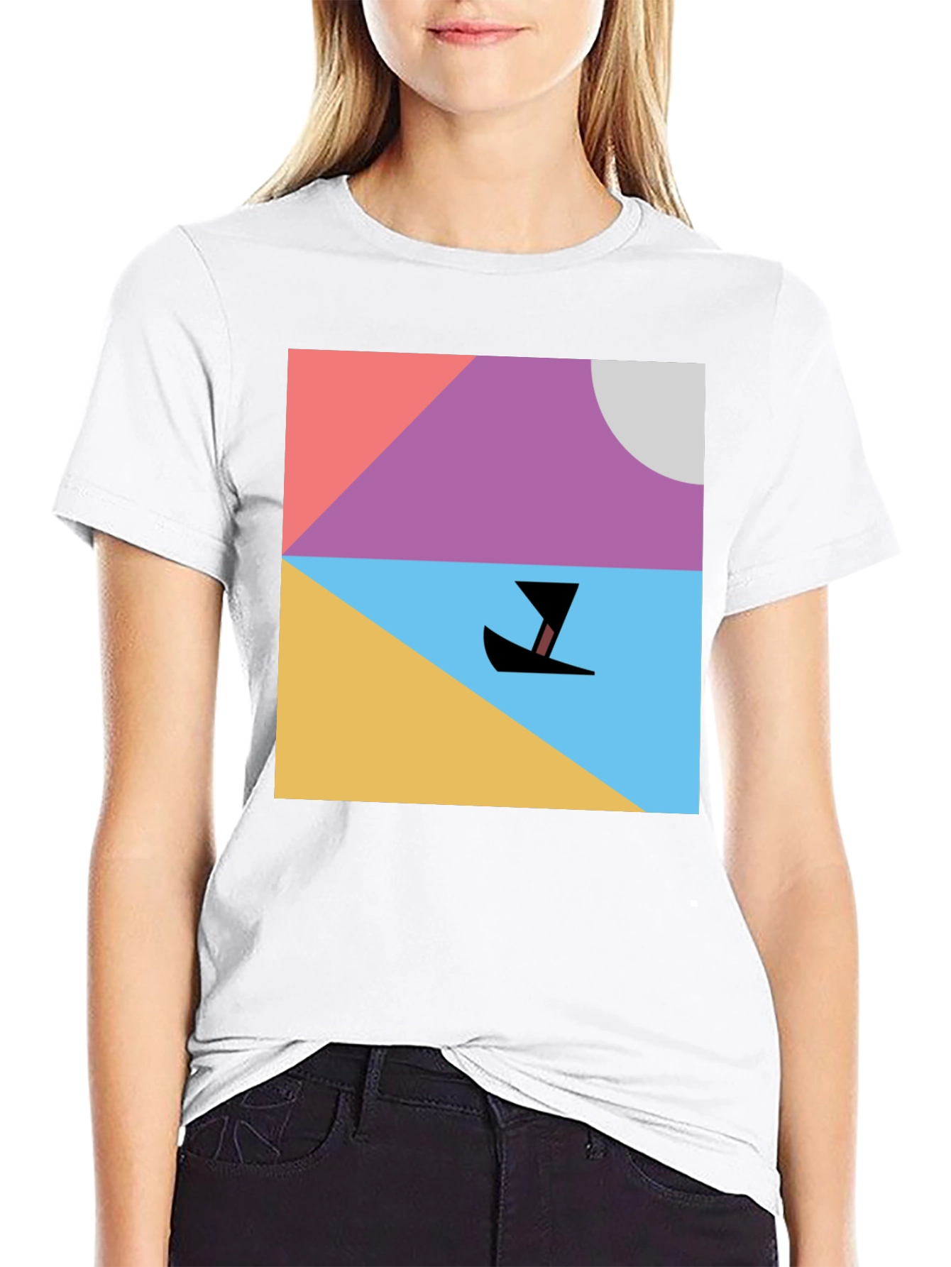 Abstract Boat Graphic Tee - Minimalist Design