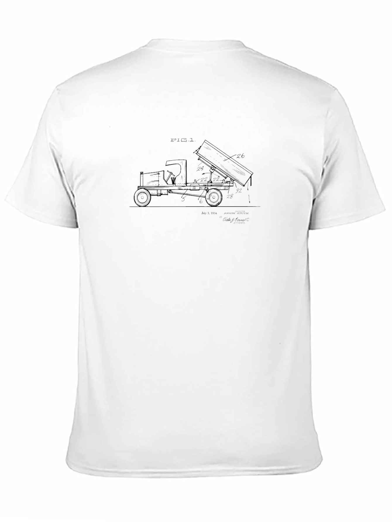 Truck Patent Print Black T-Shirt
