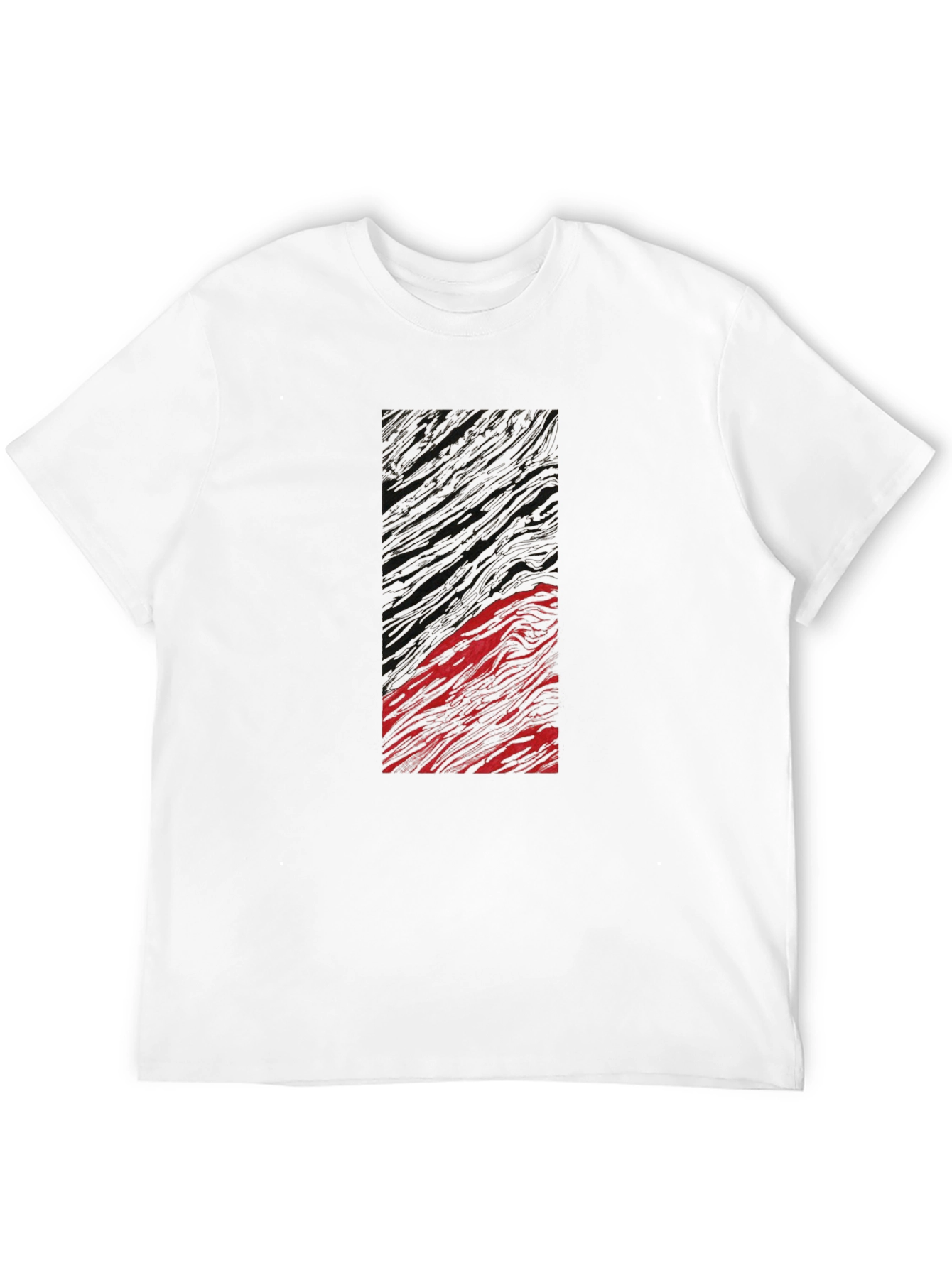 Abstract Art Tee - Black Cotton Blend Graphic T-Shirt