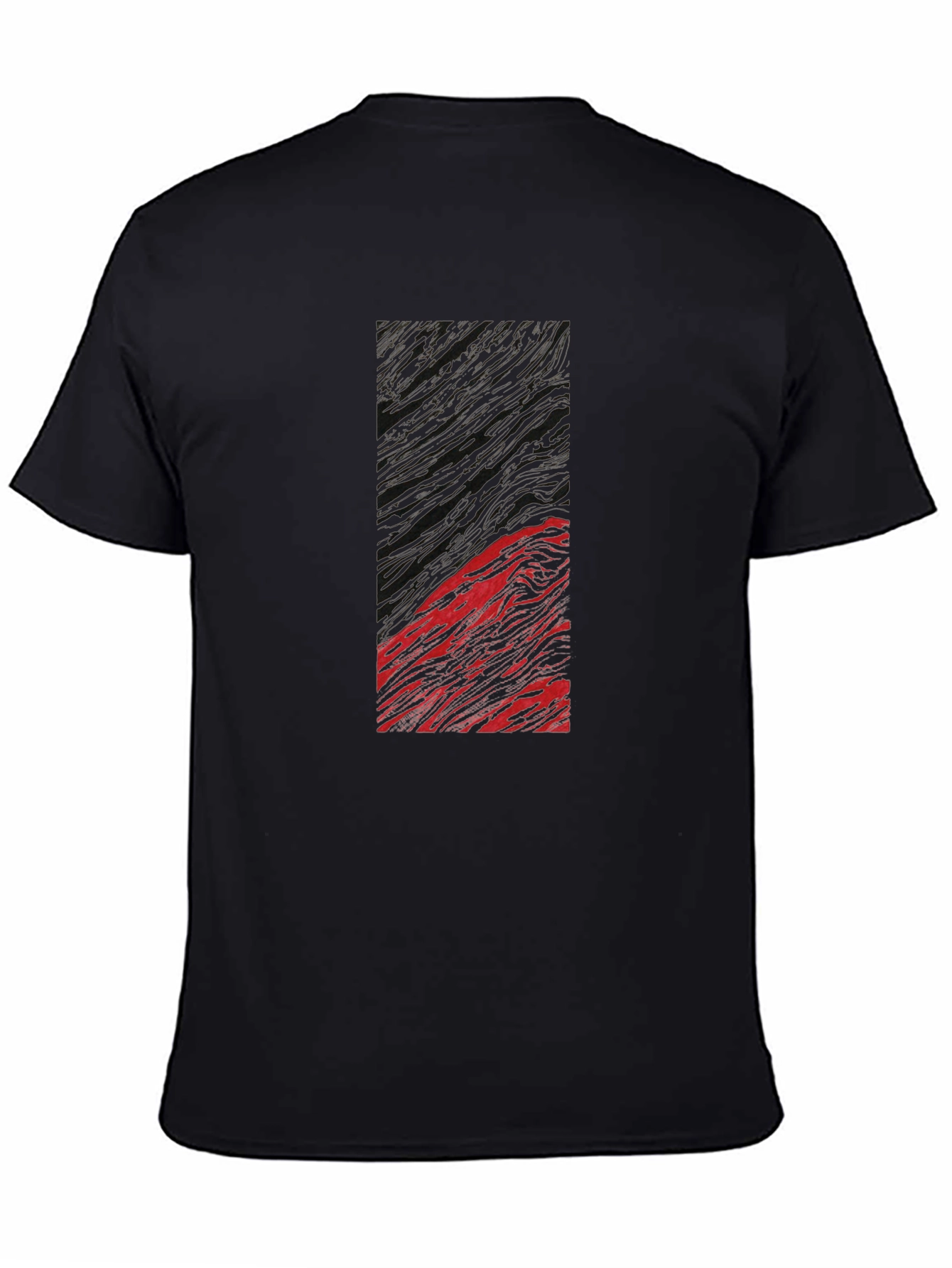 Abstract Art Tee - Black Cotton Blend Graphic T-Shirt