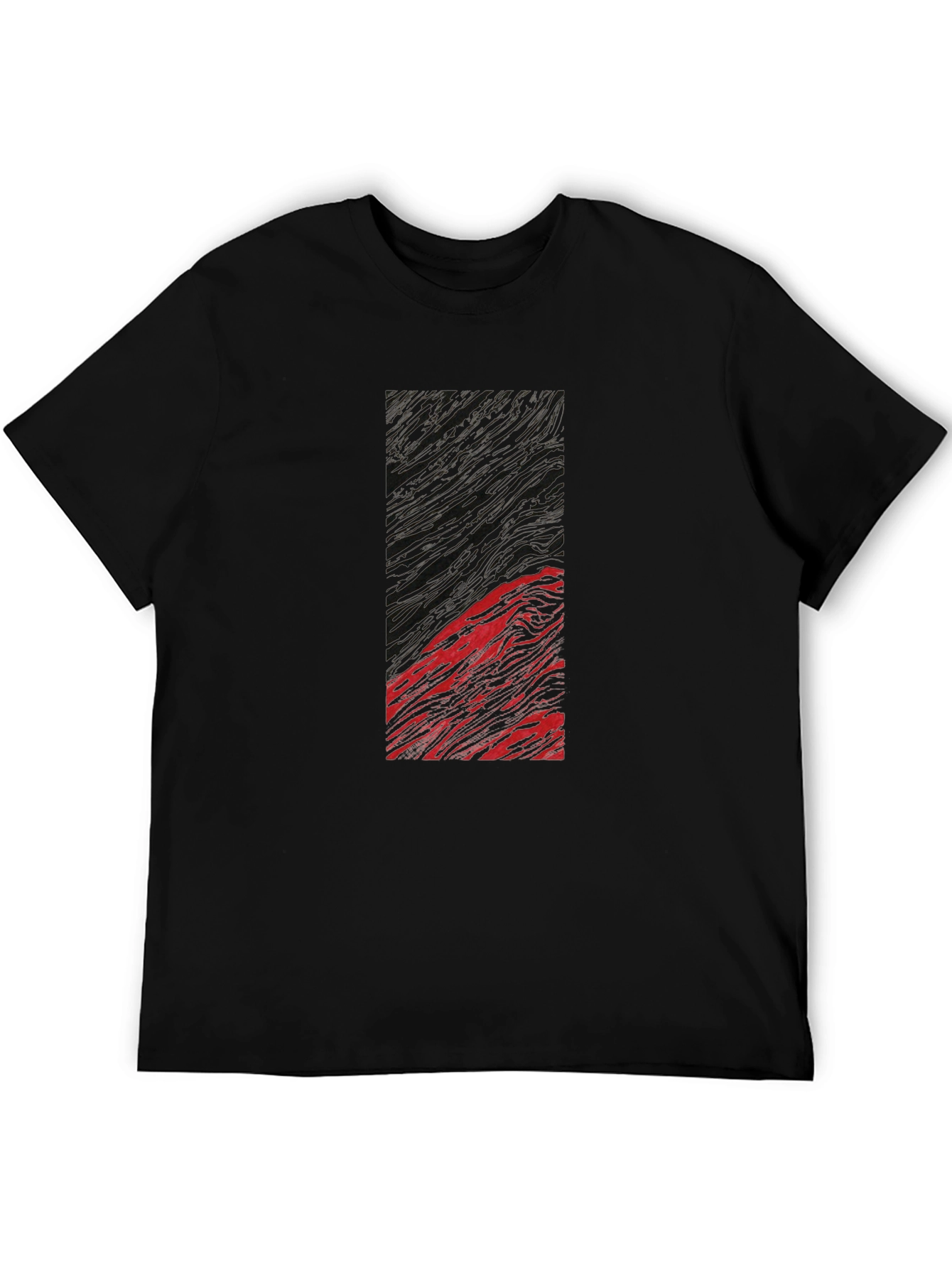 Abstract Art Tee - Black Cotton Blend Graphic T-Shirt