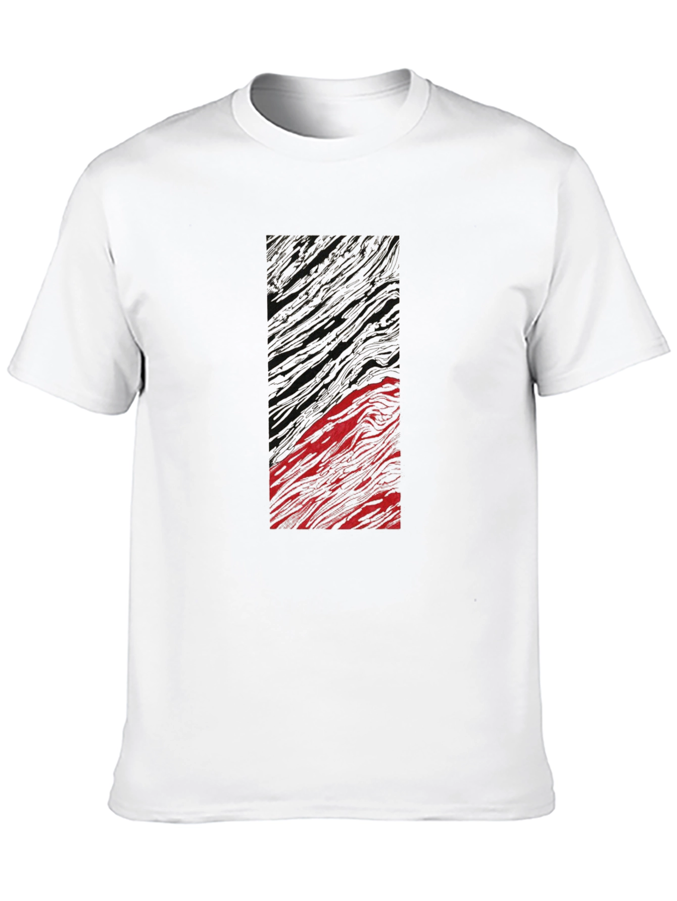 Abstract Art Tee - Black Cotton Blend Graphic T-Shirt