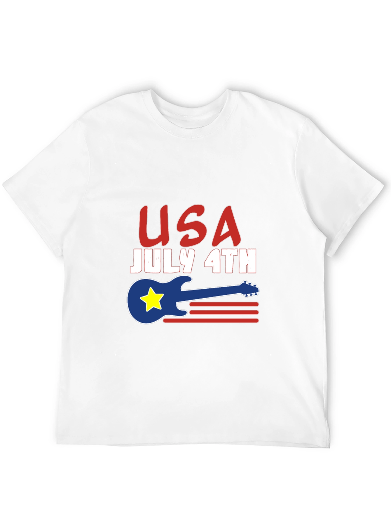 USA July 4th Guitar Graphic T-Shirt
