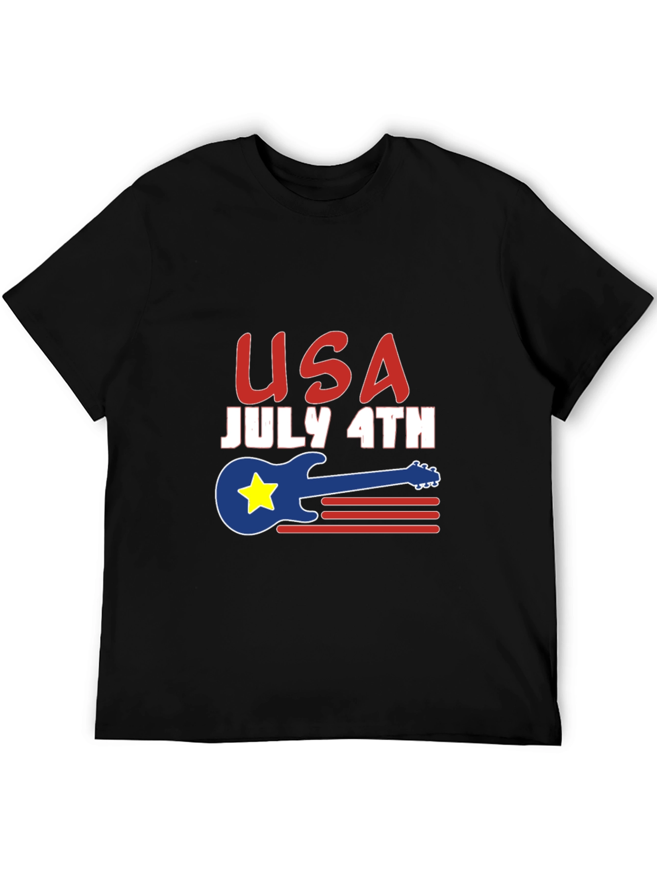 USA July 4th Guitar Graphic T-Shirt