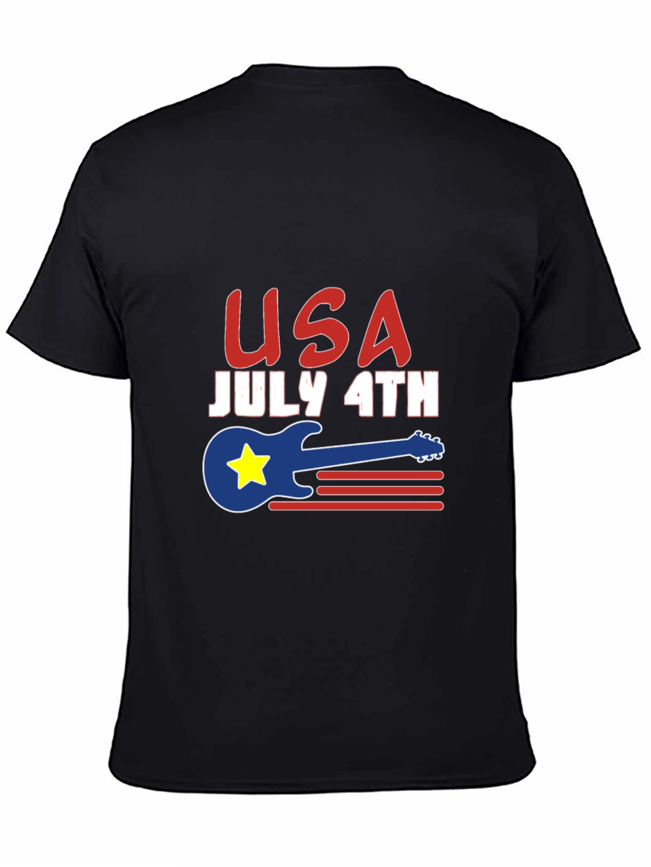 USA July 4th Guitar Graphic T-Shirt