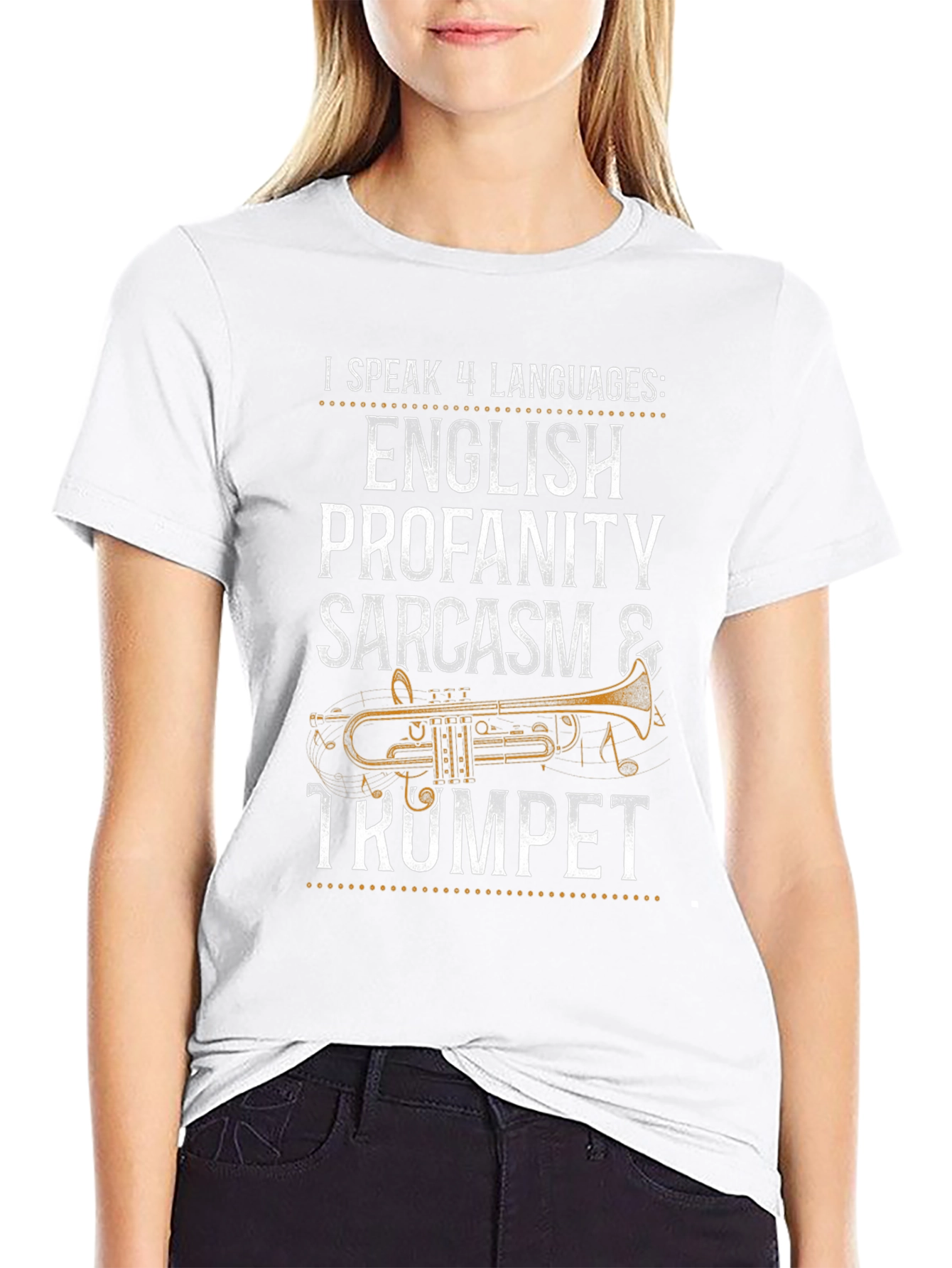 I Speak 4 Languages: Trumpet T-Shirt