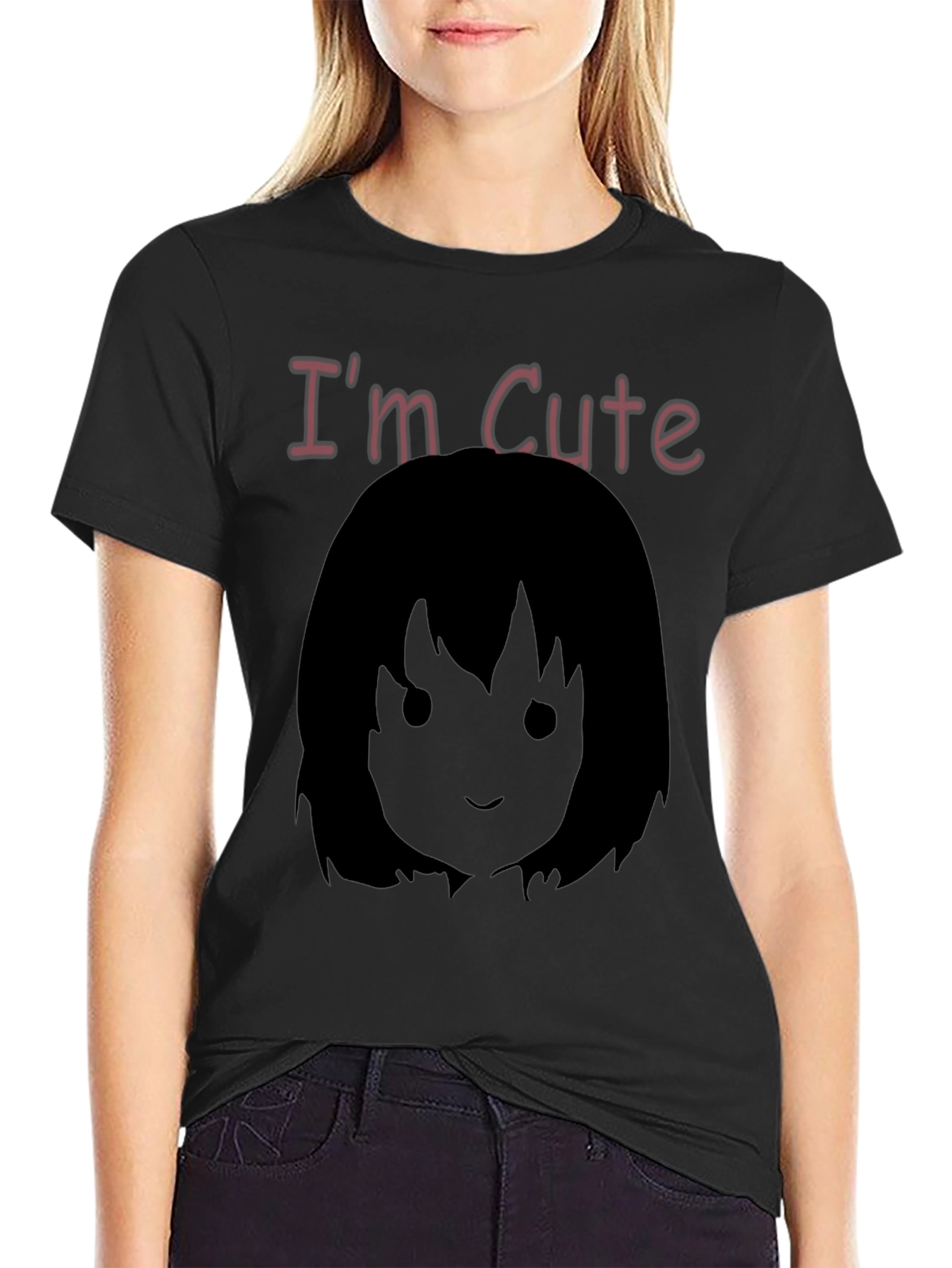 Im Cute Black Anime Graphic Tee