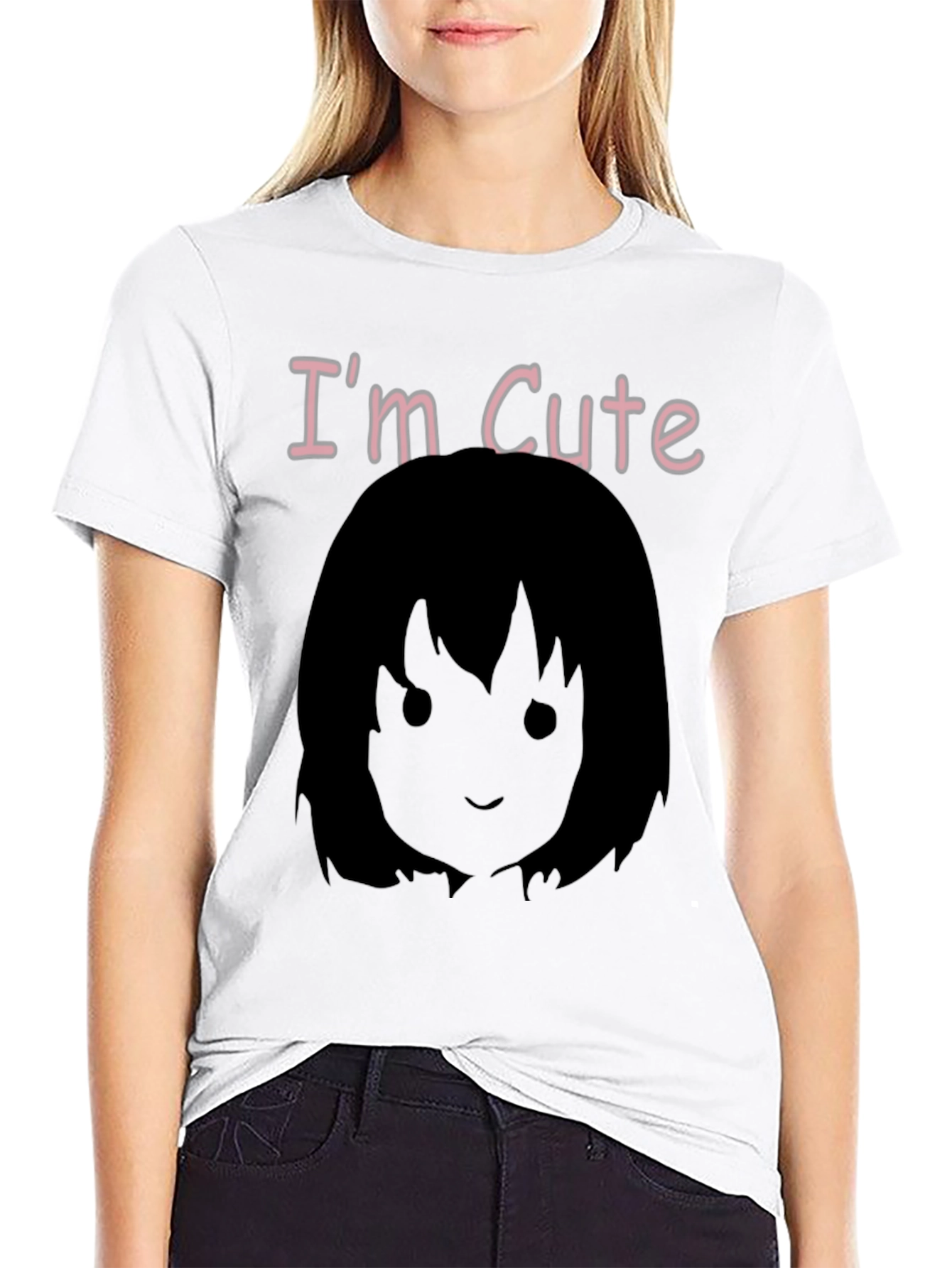 Im Cute Black Anime Graphic Tee