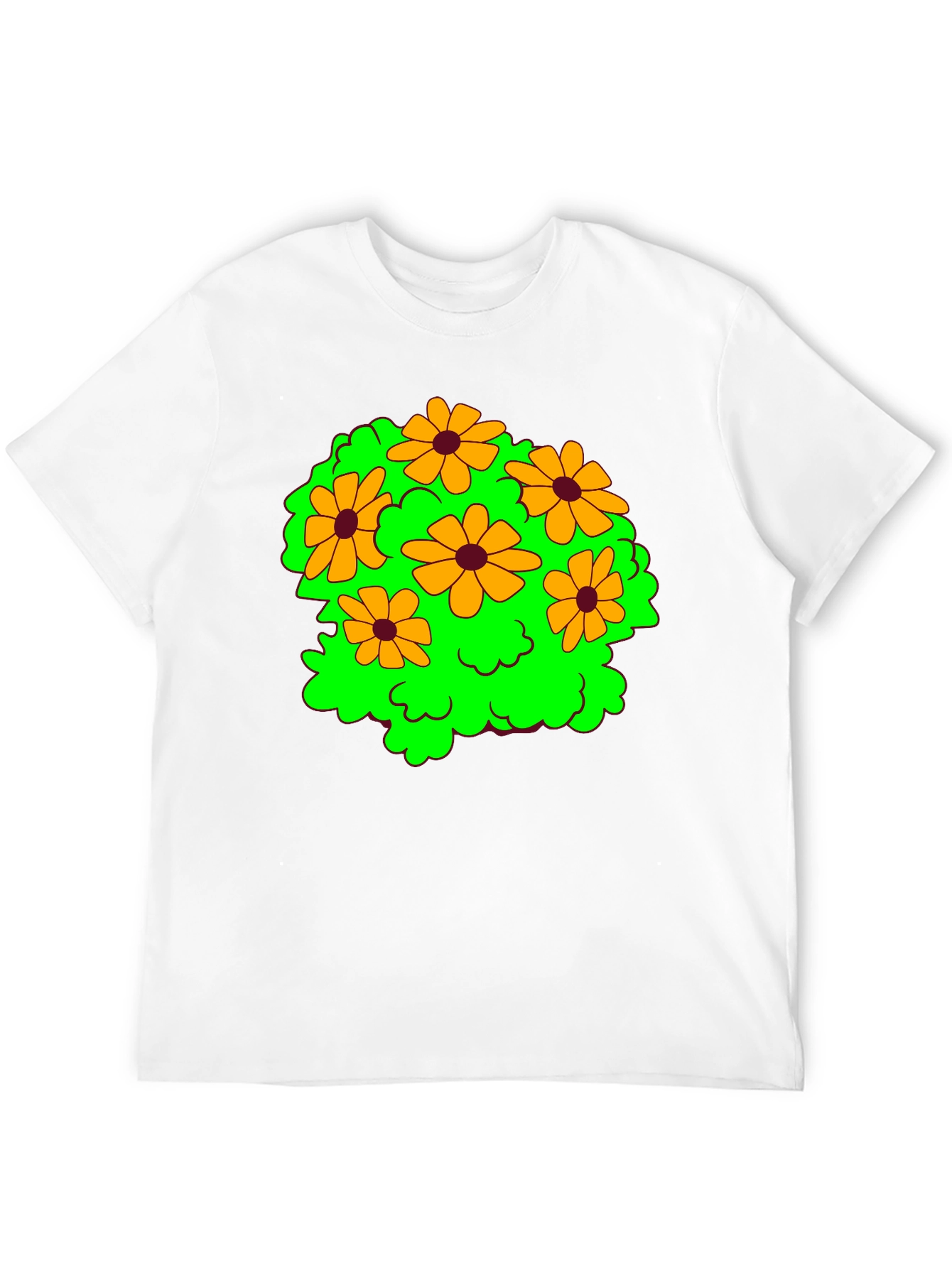 Floral Graphic Tee - Cheerful Black T-Shirt