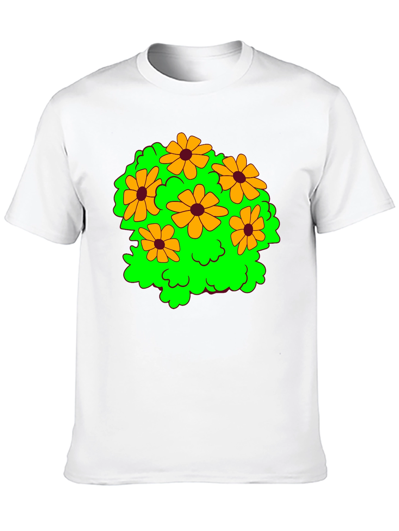 Floral Graphic Tee - Cheerful Black T-Shirt