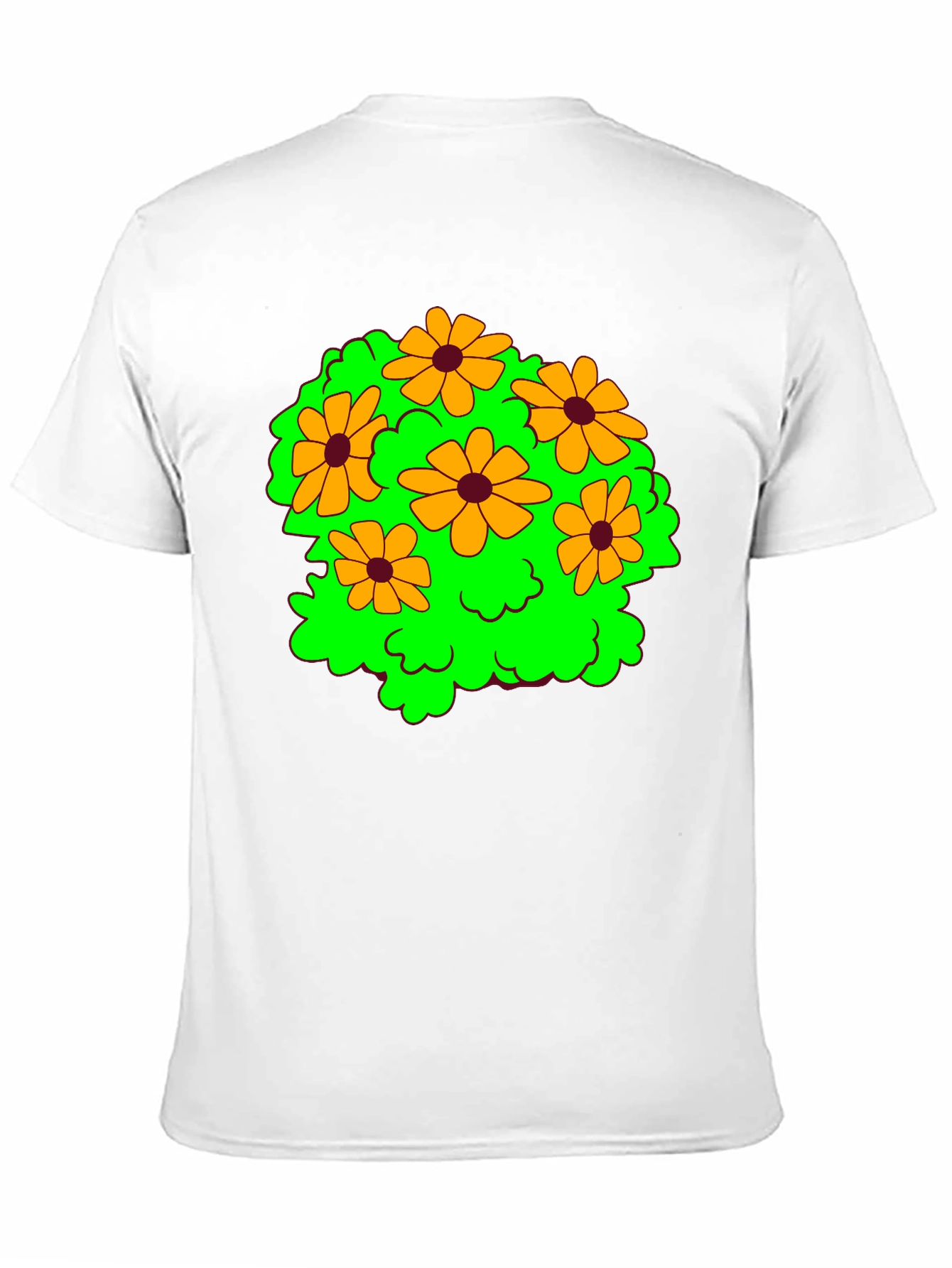 Floral Graphic Tee - Cheerful Black T-Shirt