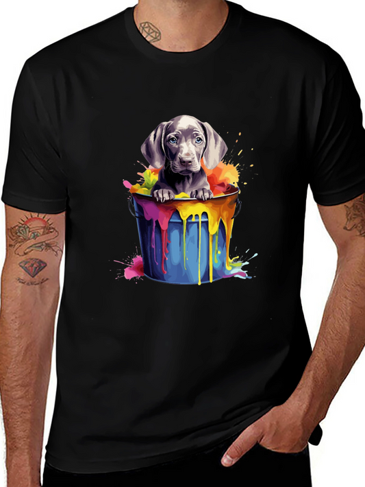 Dog in Bucket T-Shirt - Colorful Cute Puppy Tee