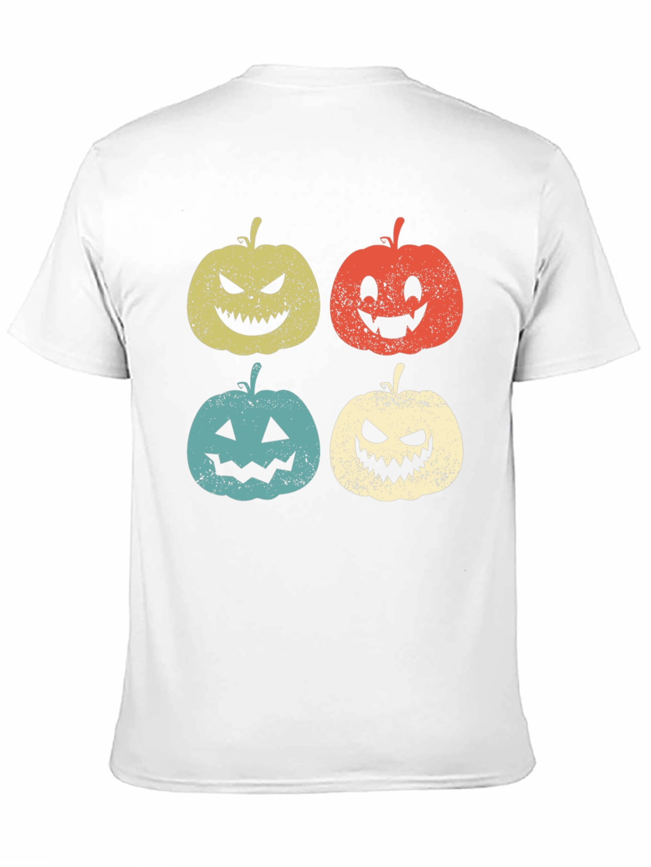 Halloween Pumpkin Faces Graphic Tee - Spooky Season Shirt