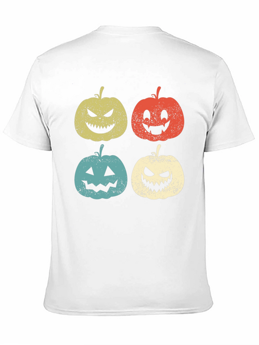 Halloween Pumpkin Faces Graphic Tee - Spooky Season Shirt