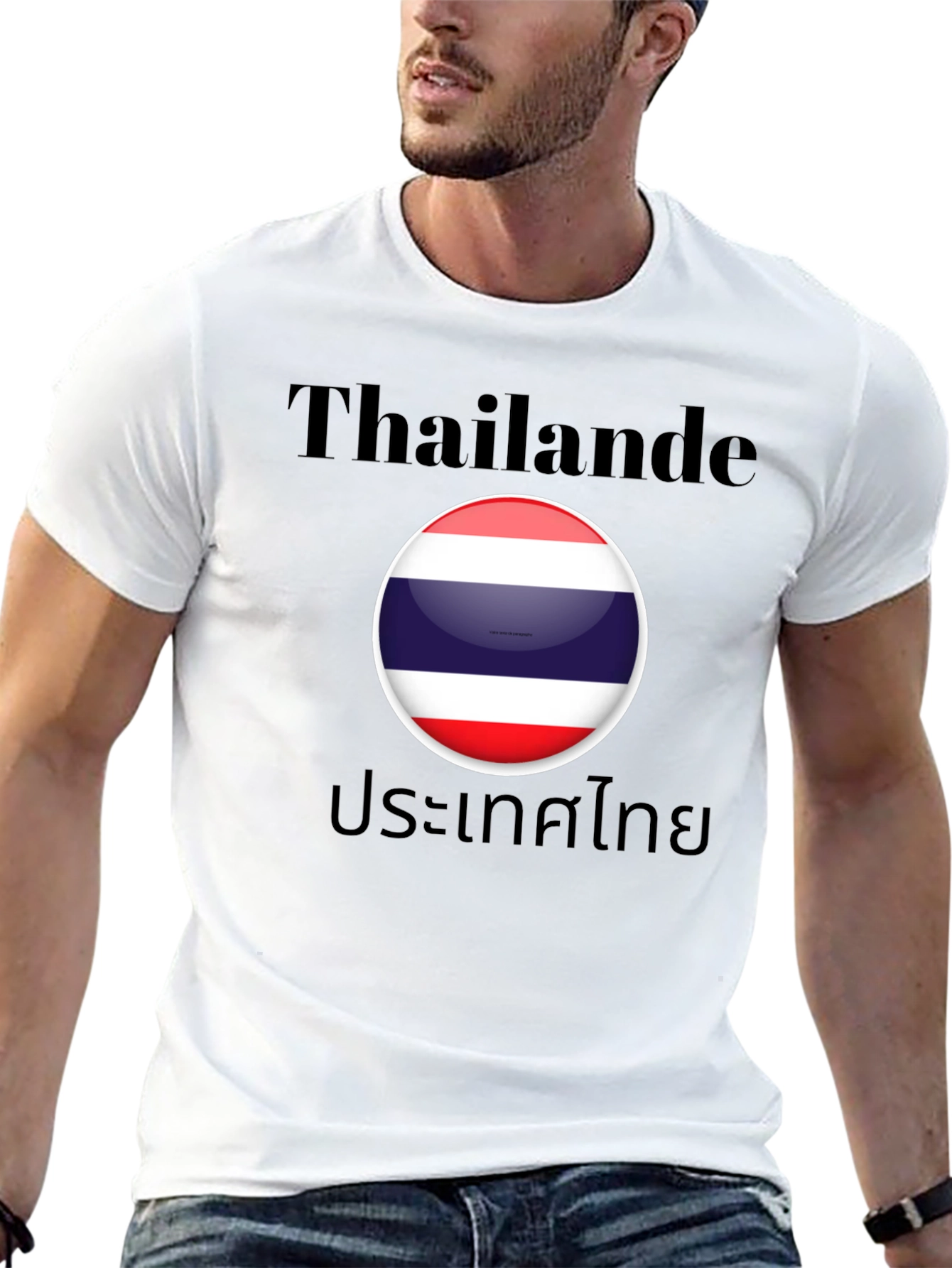Thailand Flag T-Shirt - Black Cotton Tee