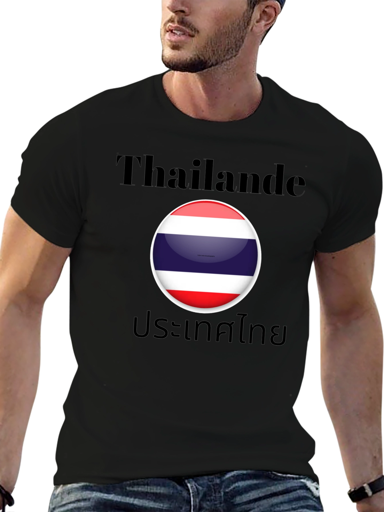 Thailand Flag T-Shirt - Black Cotton Tee