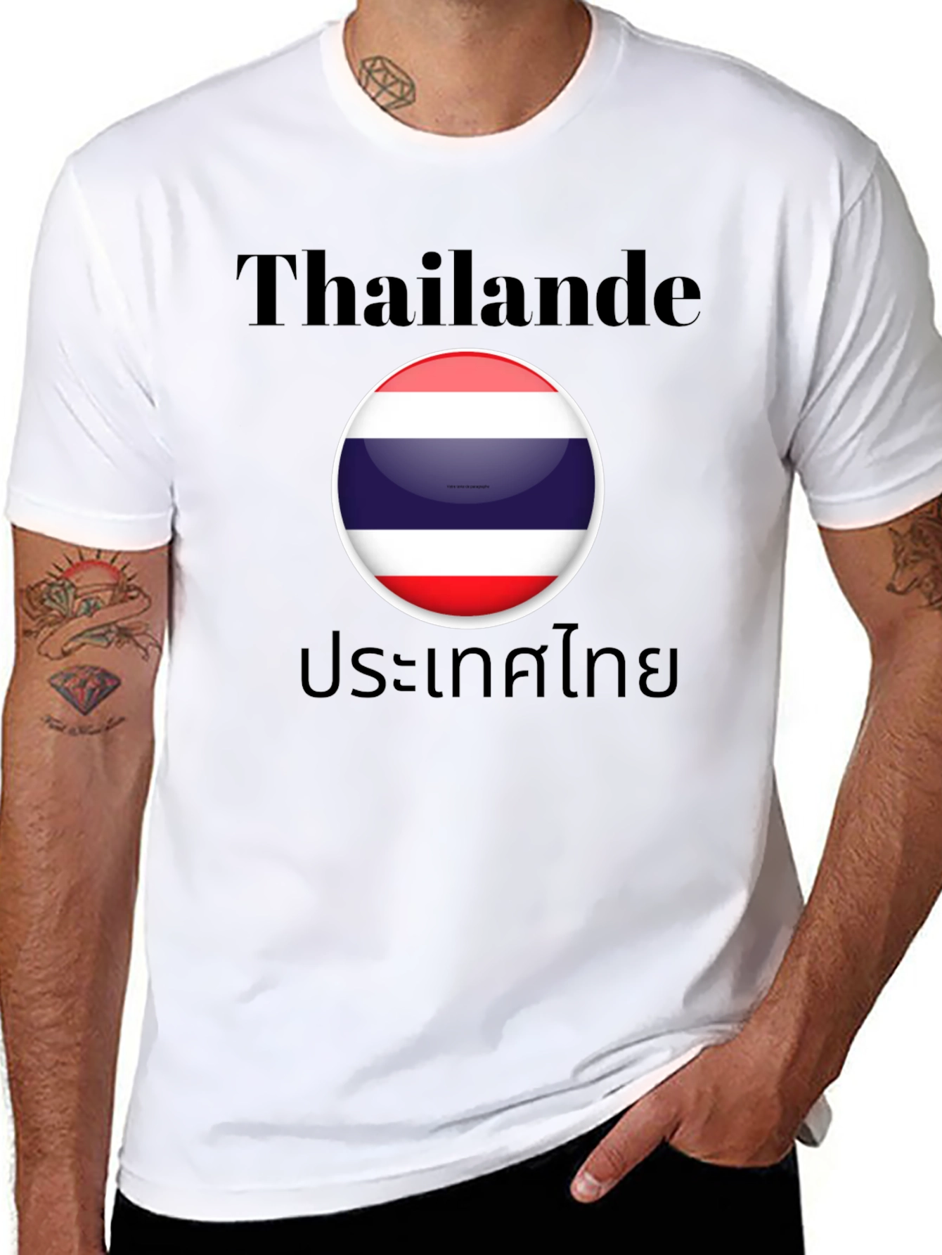 Thailand Flag T-Shirt - Black Cotton Tee