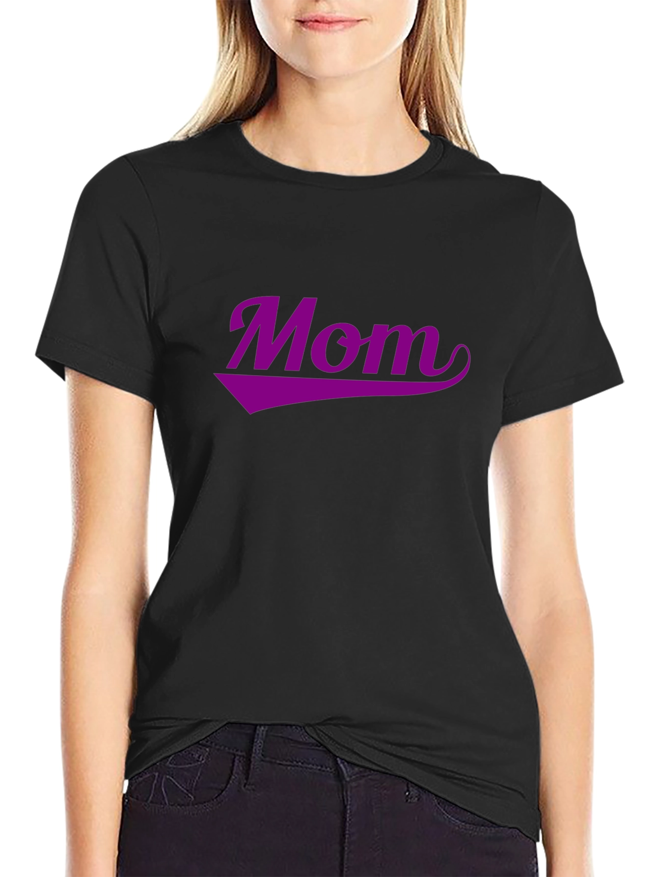 Stylish Mom Graphic Tee - Black Casual T-Shirt