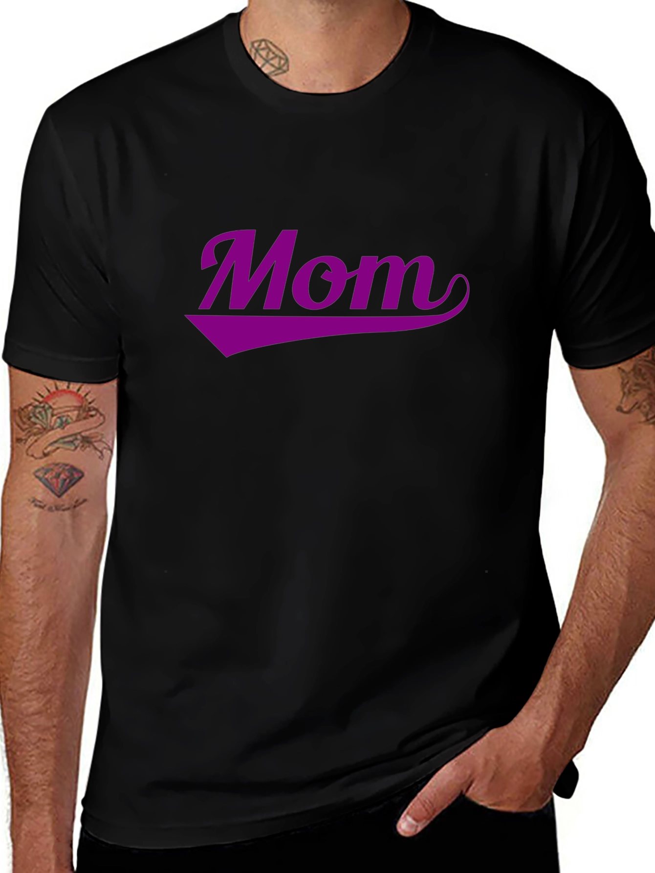 Stylish Mom Graphic Tee - Black Casual T-Shirt