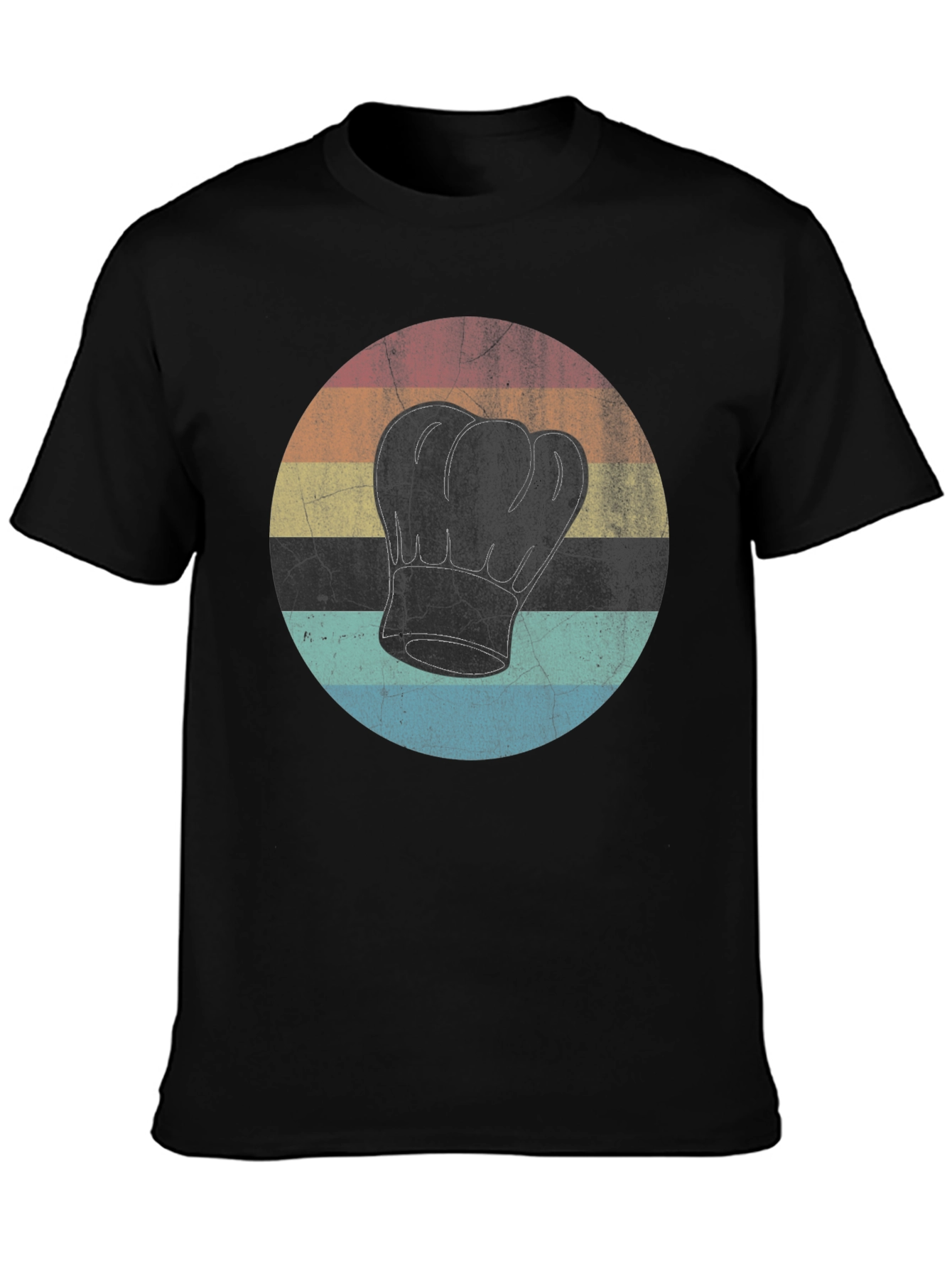 Retro Chef Hat Graphic Tee - Black