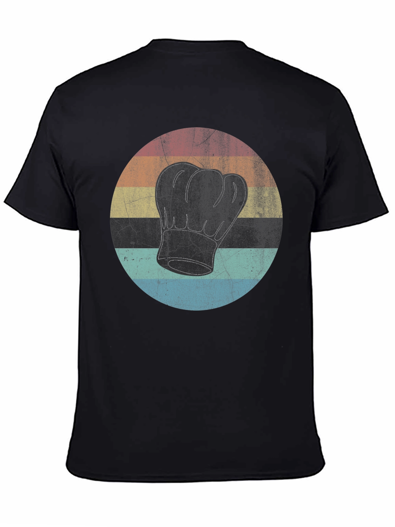Retro Chef Hat Graphic Tee - Black