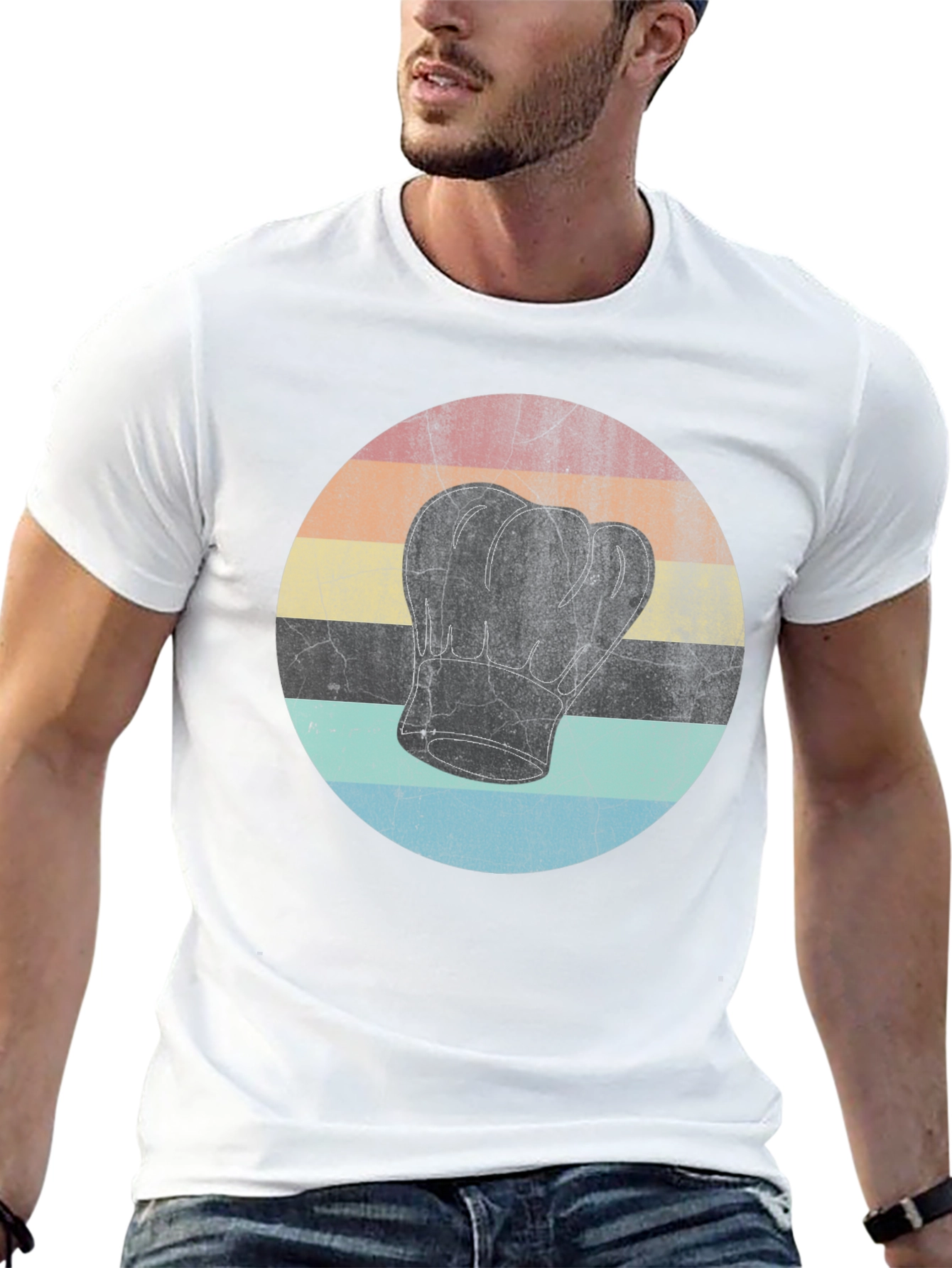 Retro Chef Hat Graphic Tee - Black