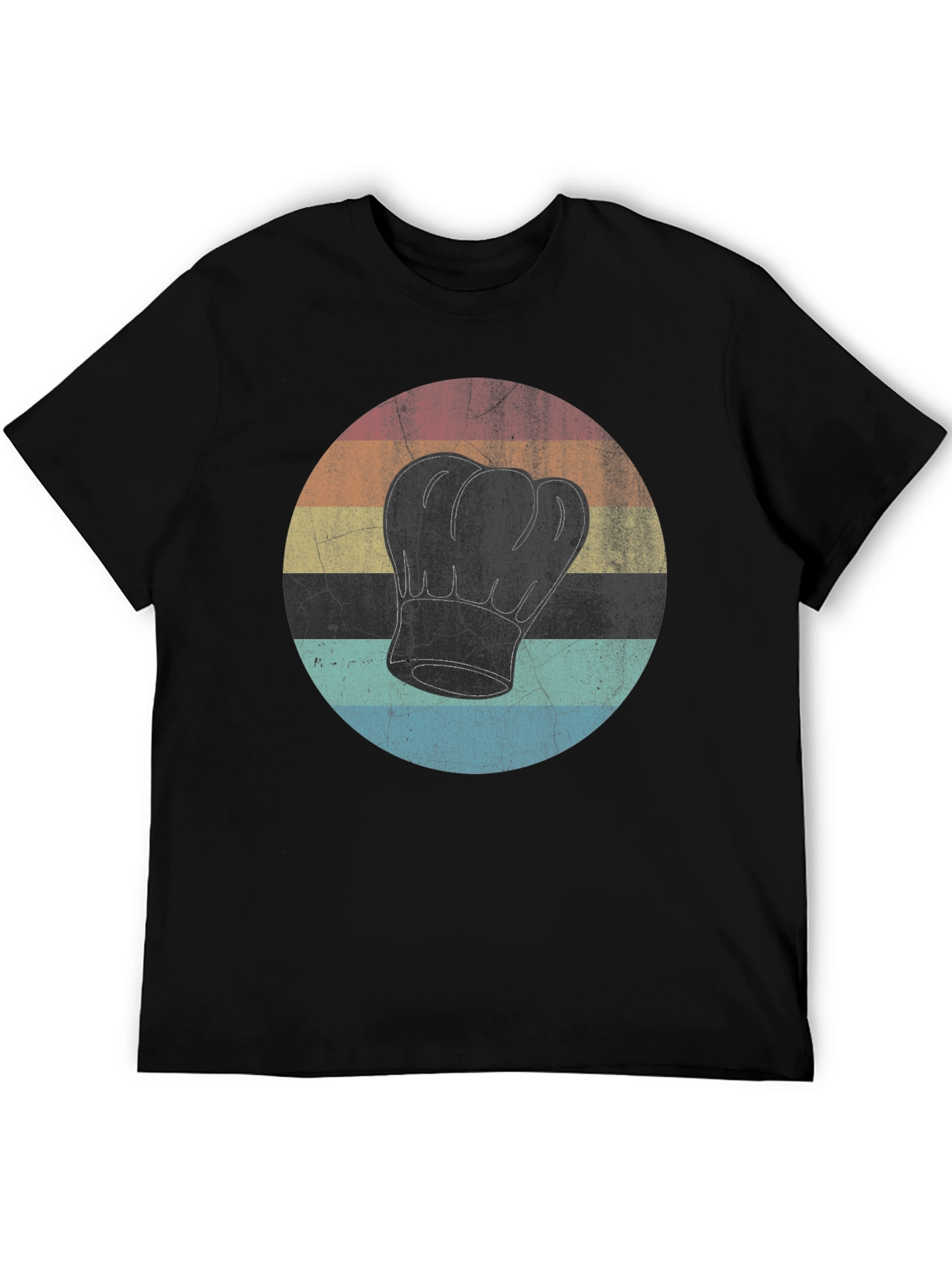 Retro Chef Hat Graphic Tee - Black