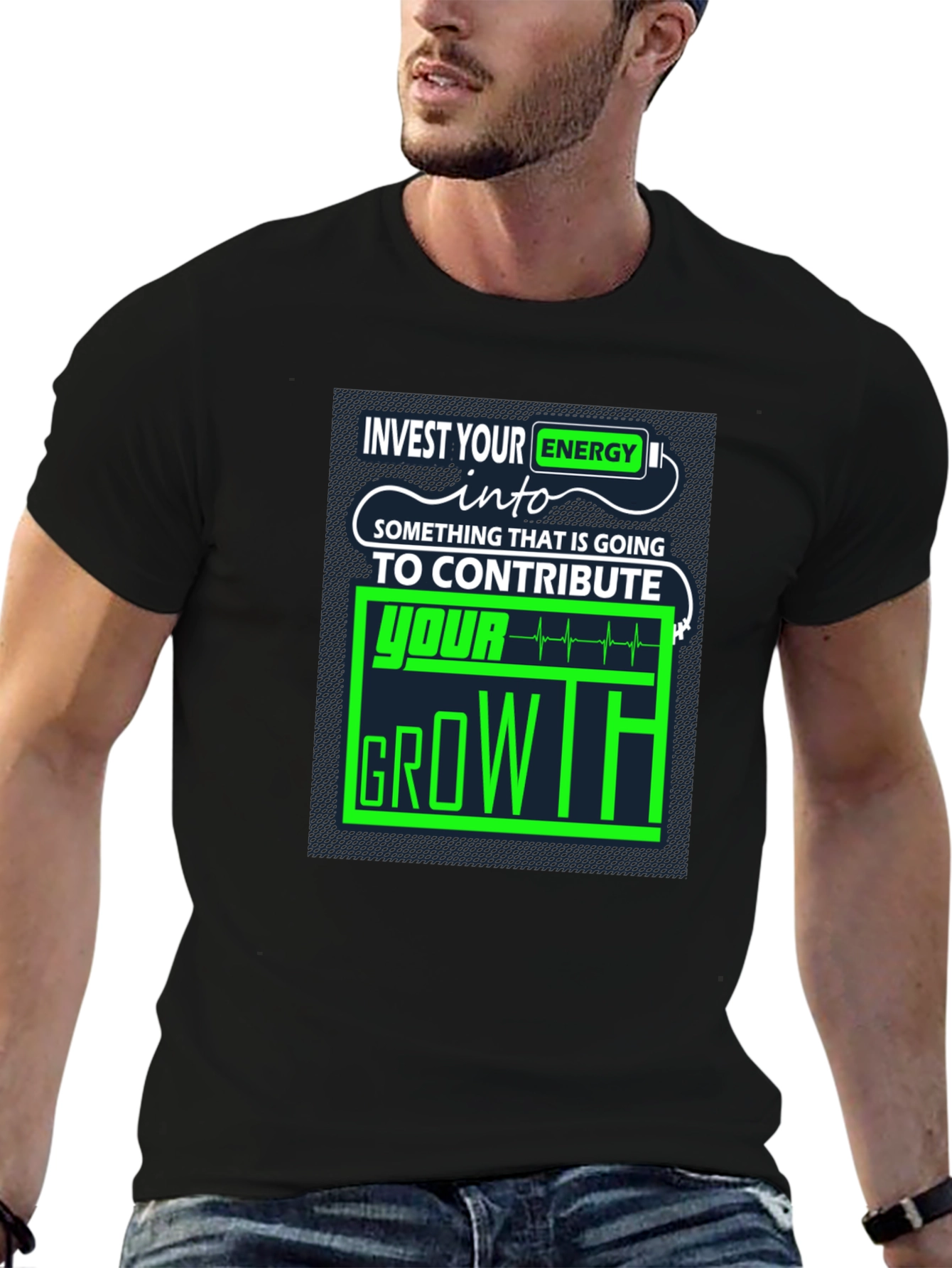 Invest Energy Graphic Tee - Motivational Growth T-Shirt