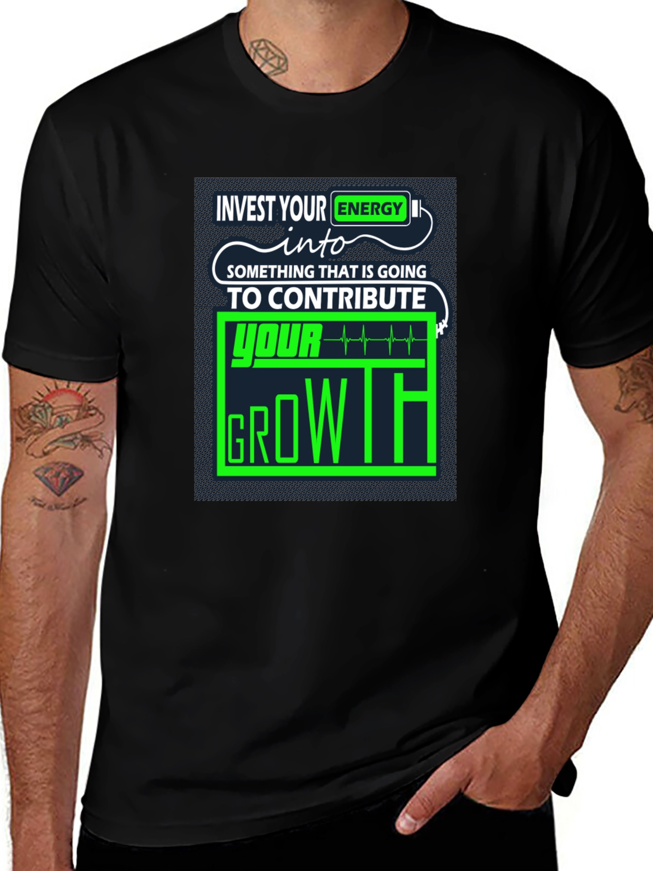Invest Energy Graphic Tee - Motivational Growth T-Shirt