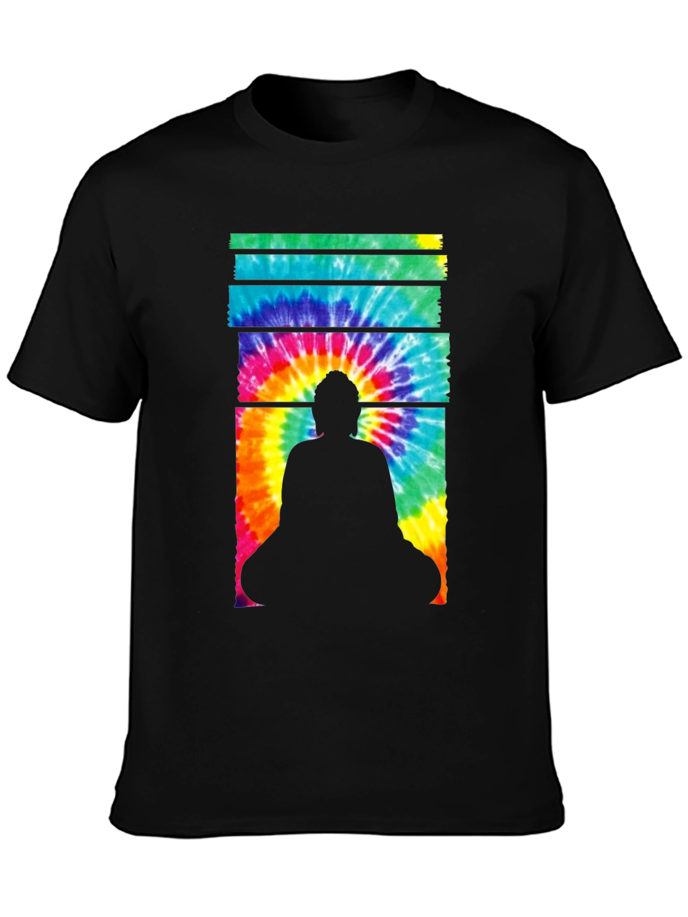 Buddha Tie-Dye Graphic Tee - Black