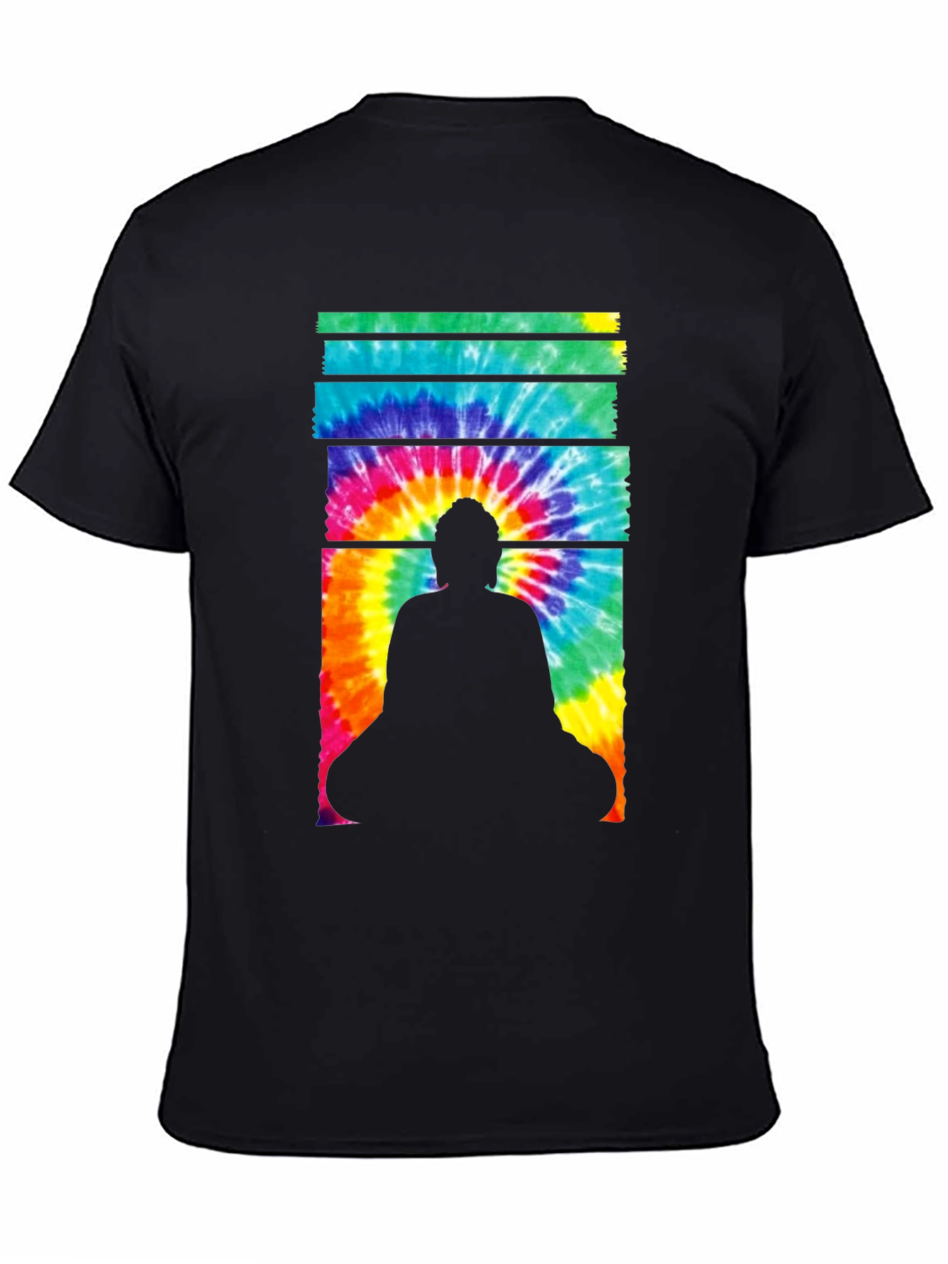 Buddha Tie-Dye Graphic Tee - Black