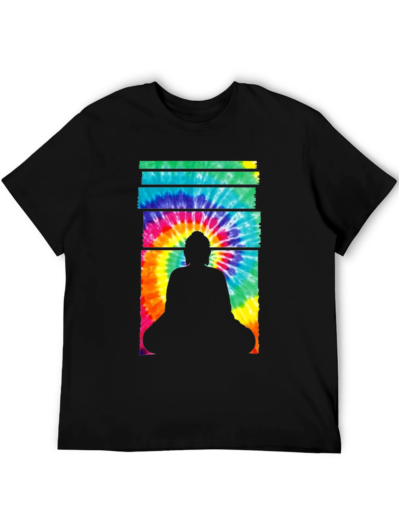 Buddha Tie-Dye Graphic Tee - Black