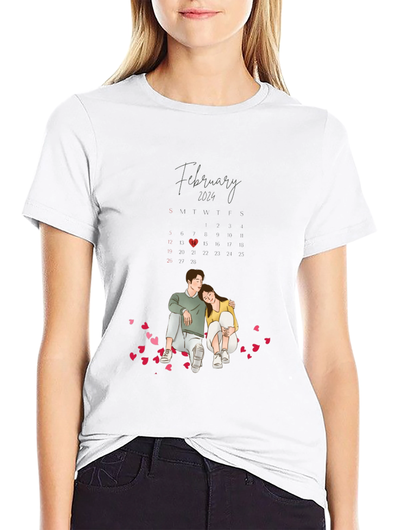 Valentines Day February 2024 Couple T-Shirt