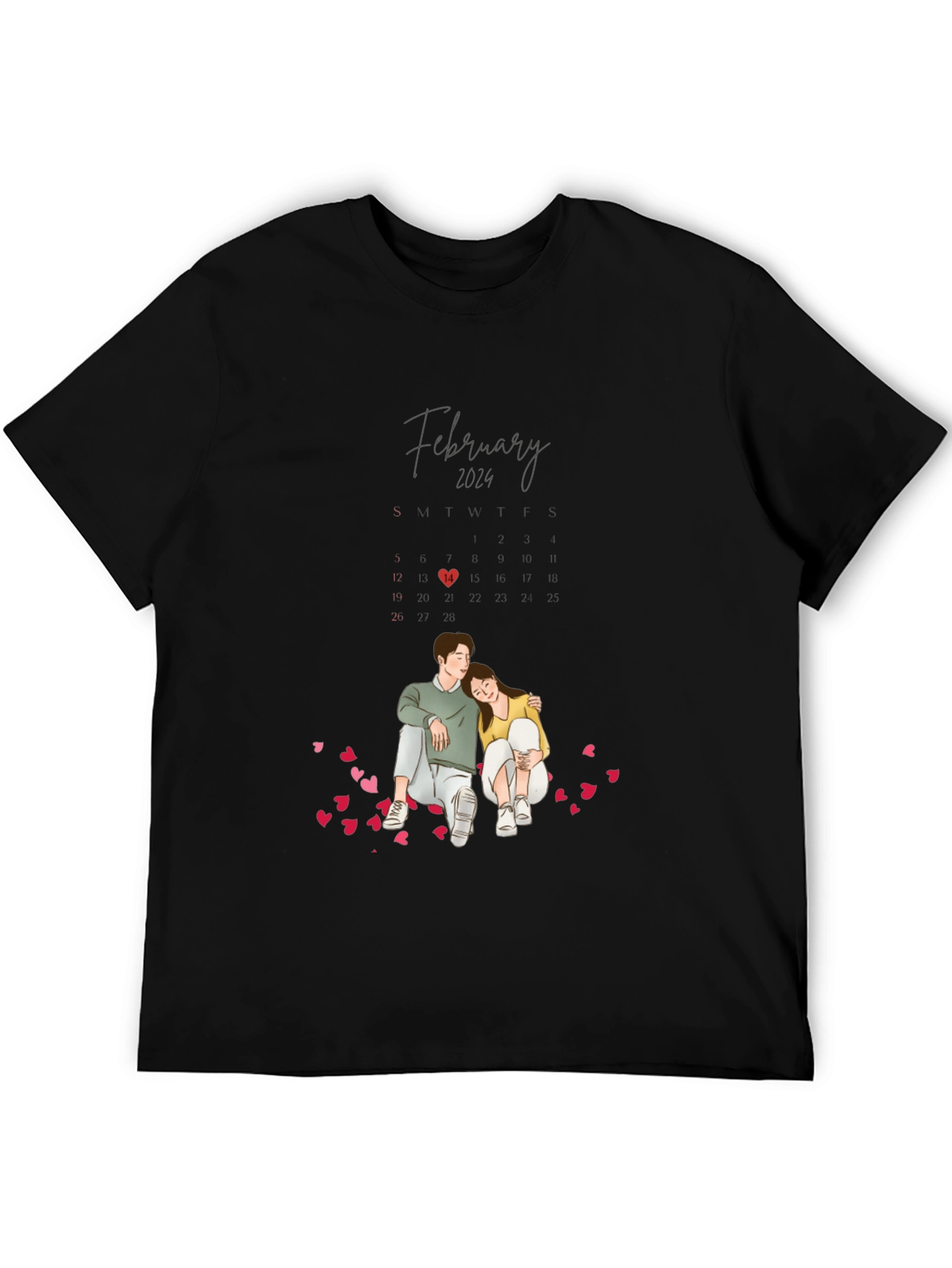 Valentines Day February 2024 Couple T-Shirt