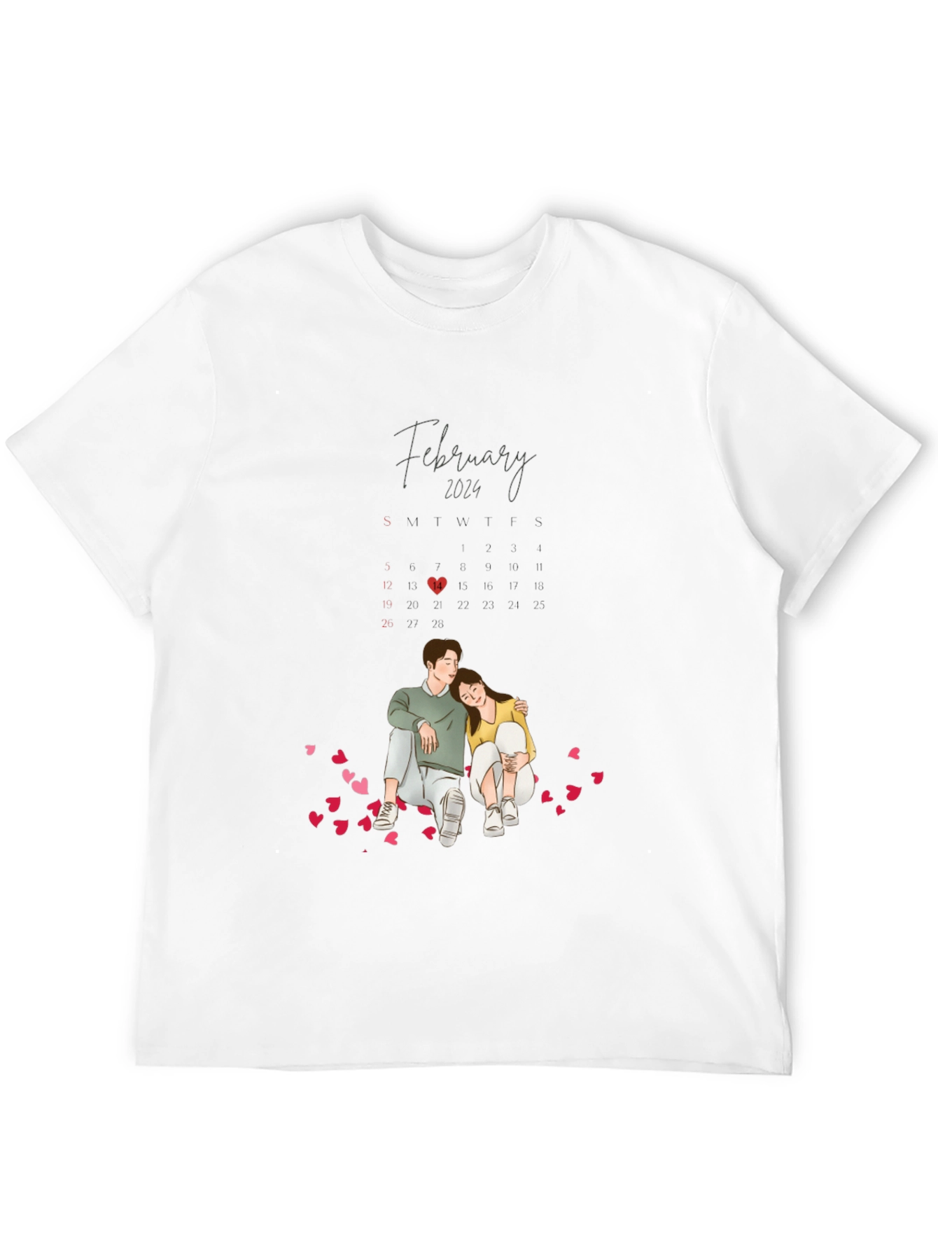 Valentines Day February 2024 Couple T-Shirt
