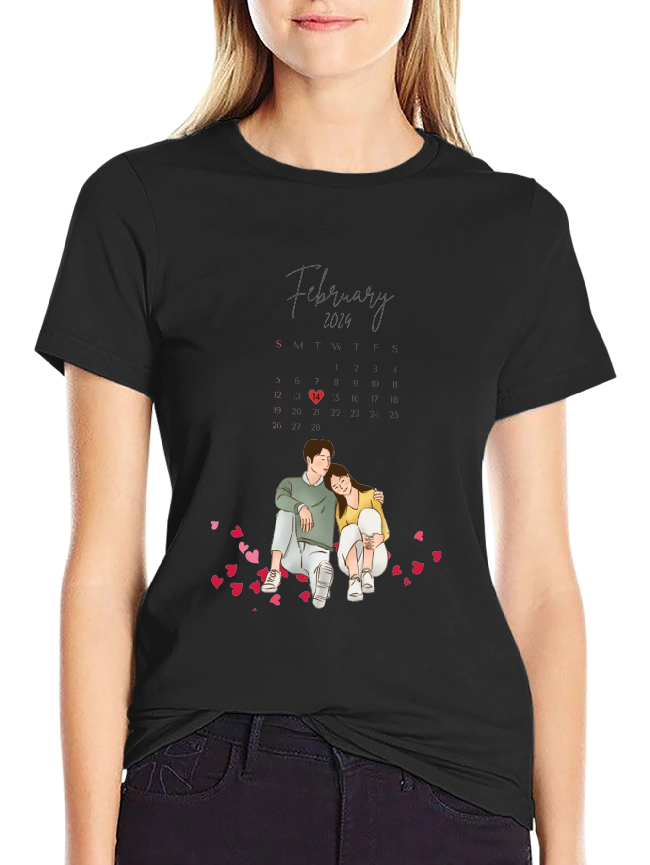 Valentines Day February 2024 Couple T-Shirt