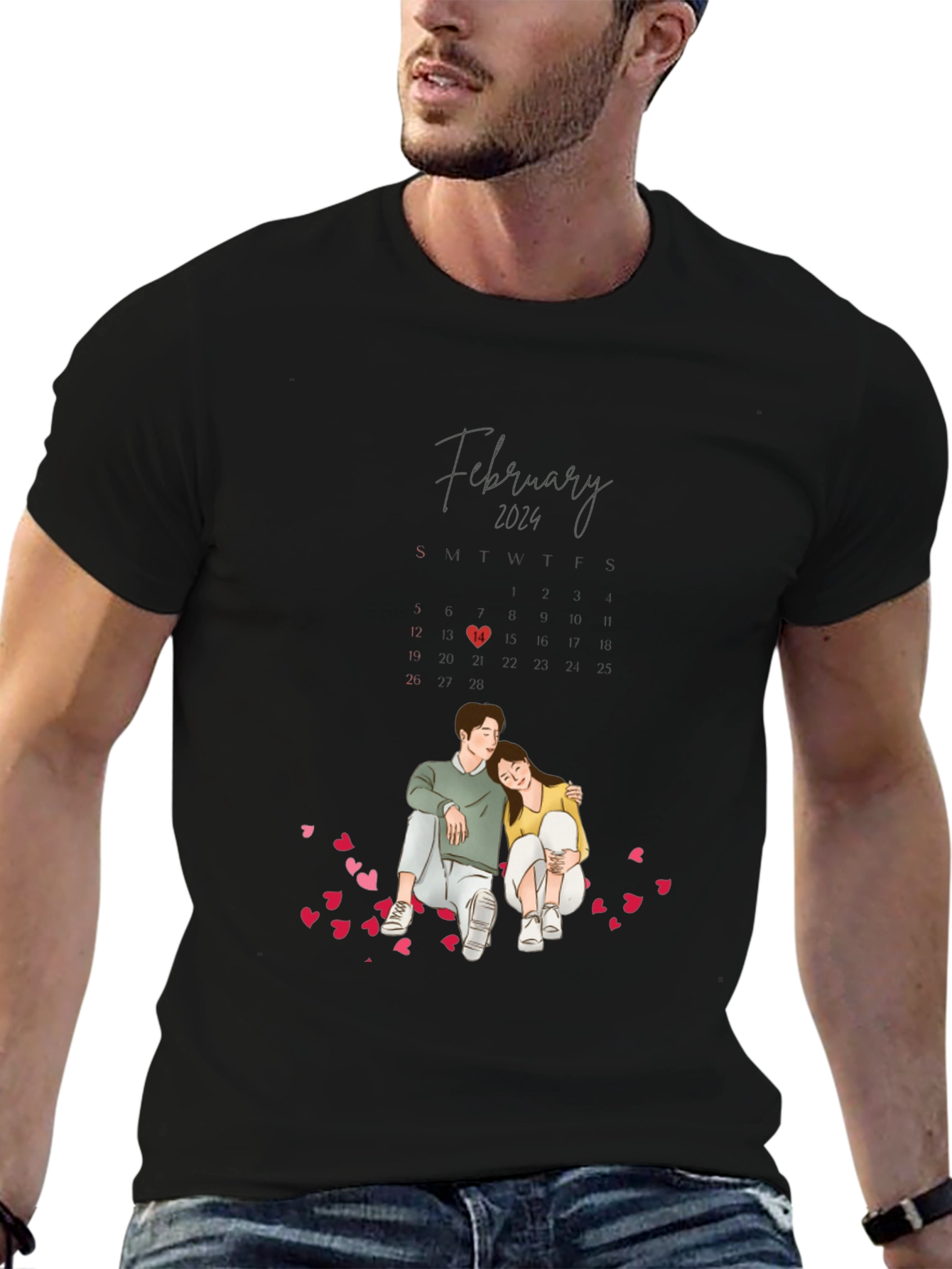 Valentines Day February 2024 Couple T-Shirt