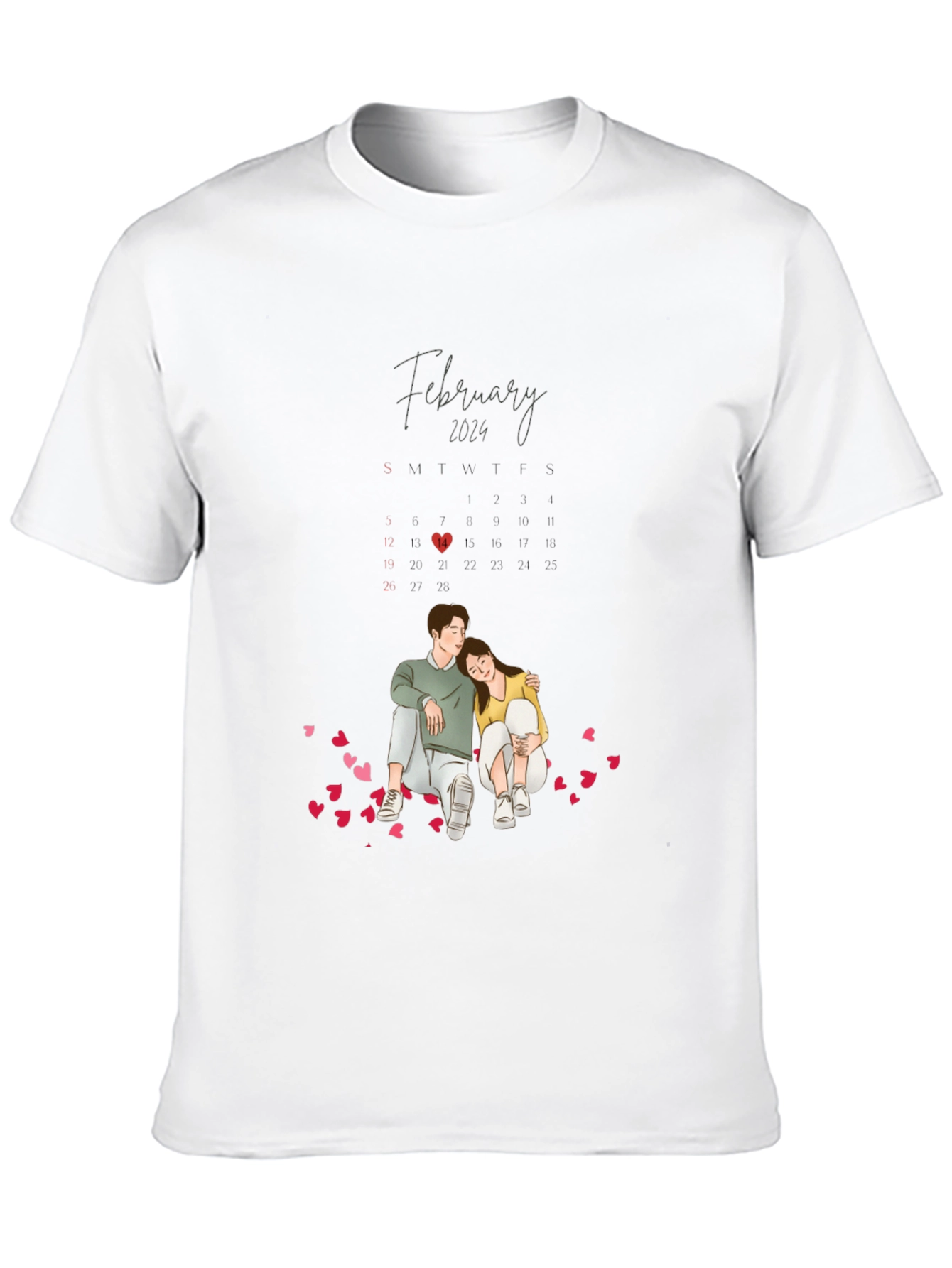 Valentines Day February 2024 Couple T-Shirt