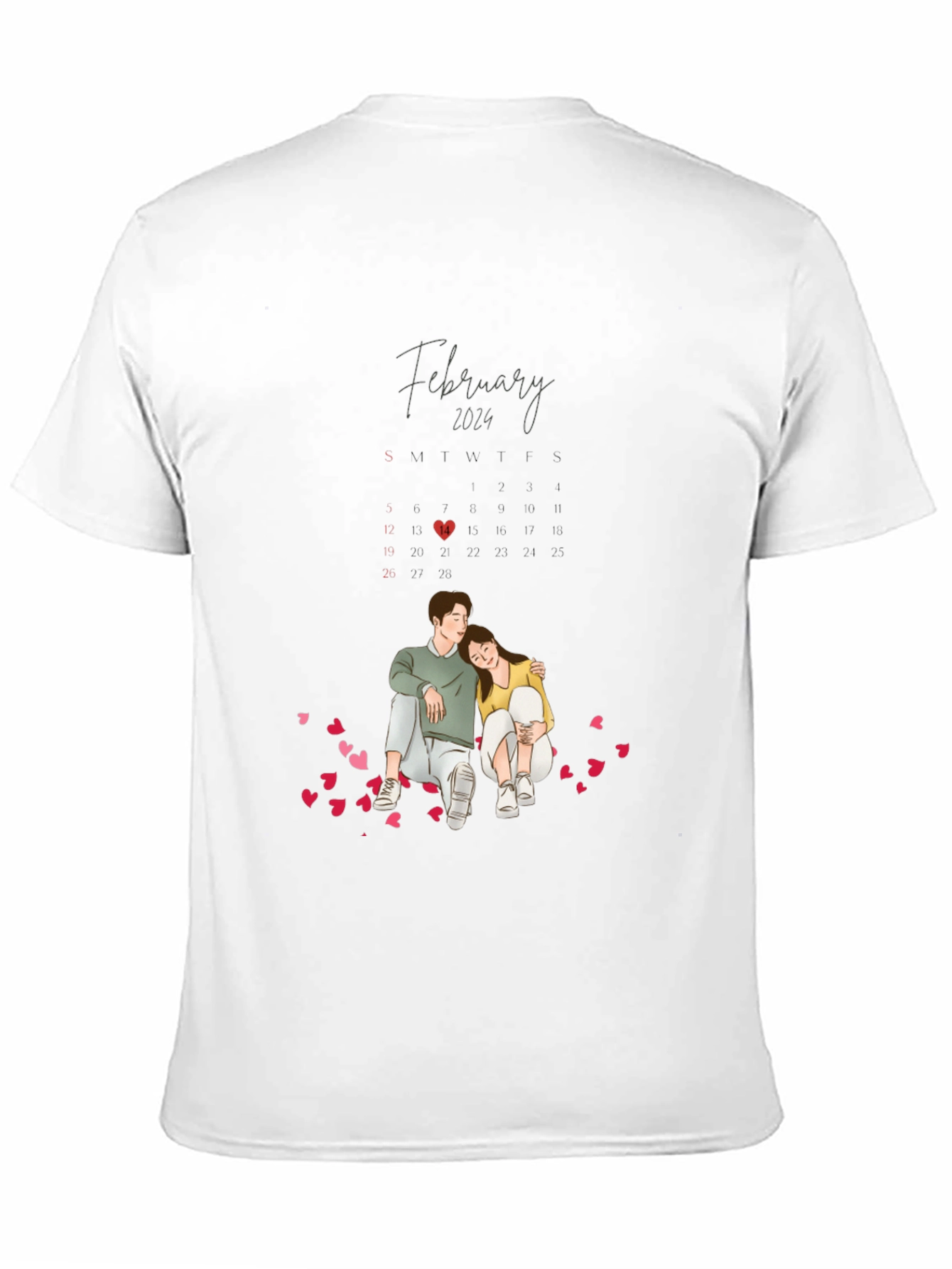 Valentines Day February 2024 Couple T-Shirt