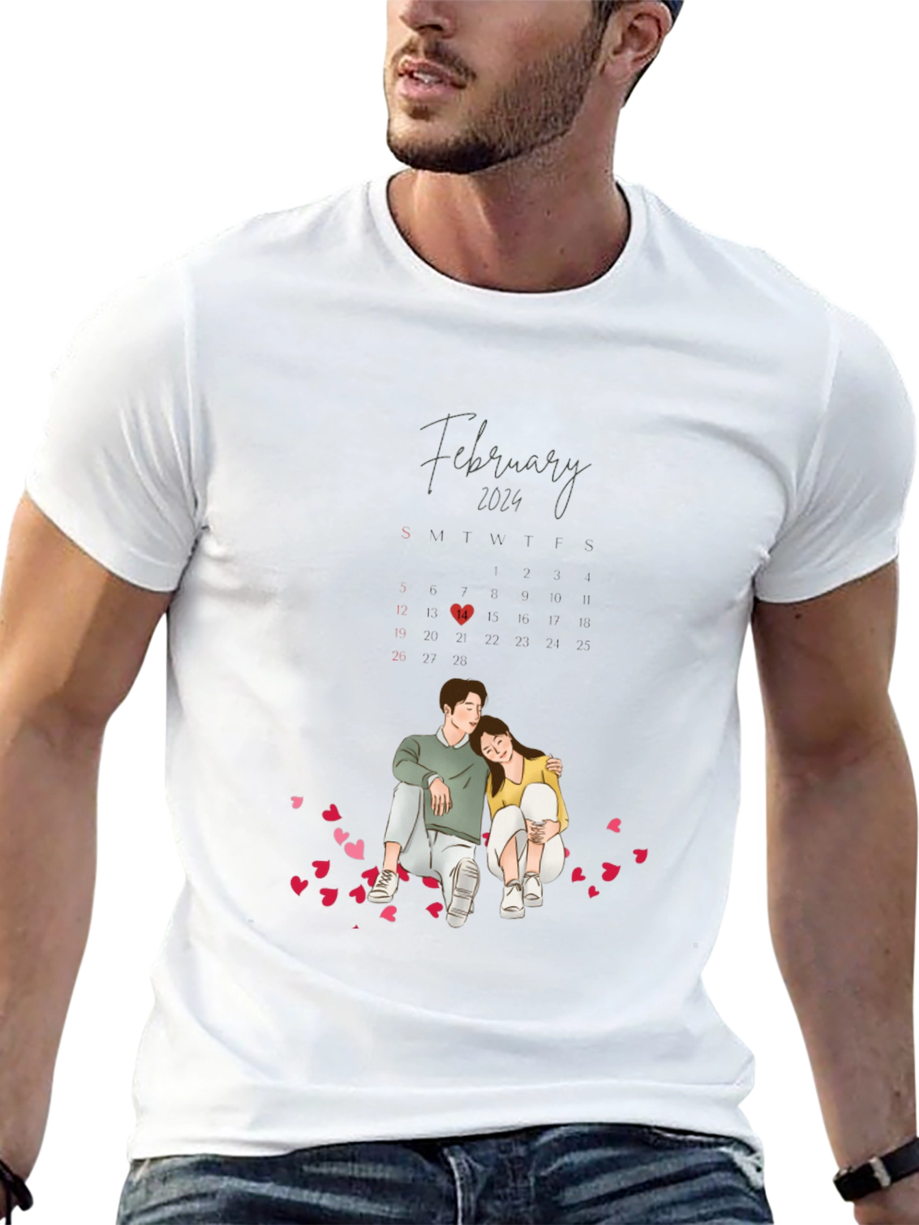 Valentines Day February 2024 Couple T-Shirt