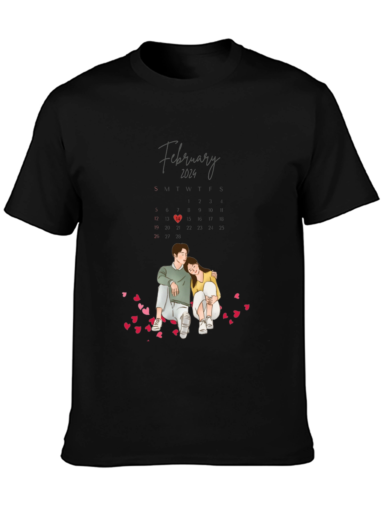 Valentines Day February 2024 Couple T-Shirt