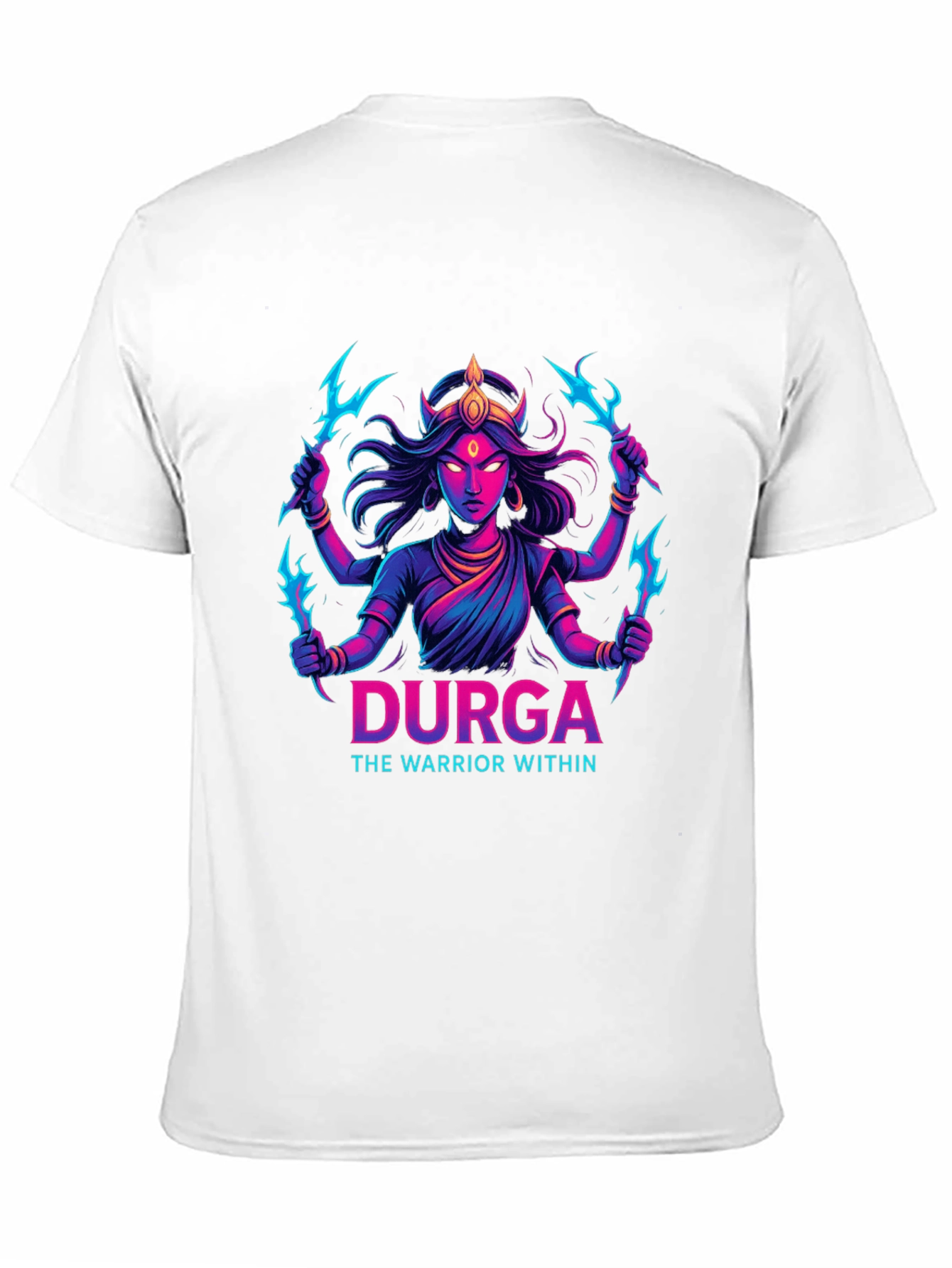 Durga Warrior Graphic Tee - Black Cotton T-Shirt