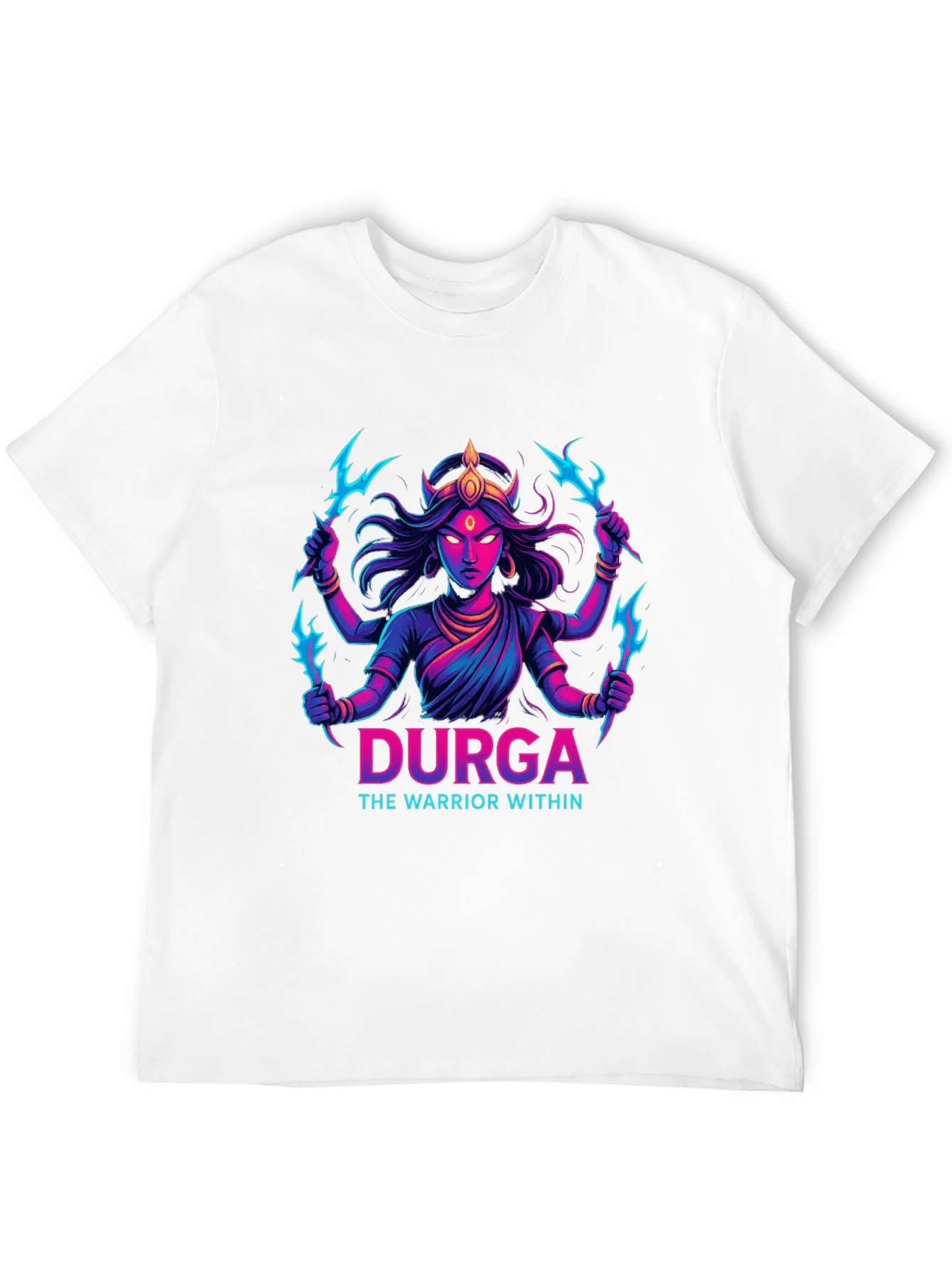 Durga Warrior Graphic Tee - Black Cotton T-Shirt