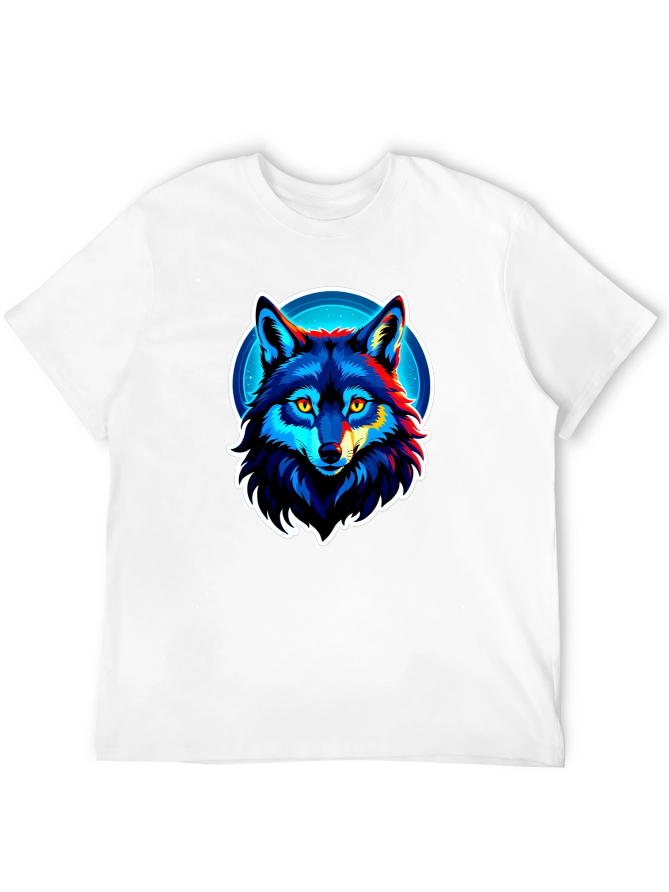 Cool Wolf Graphic Tee - Black Cotton Blend