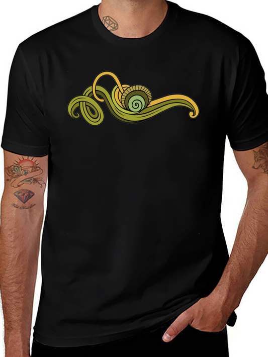 Abstract Green Swirl Graphic Tee