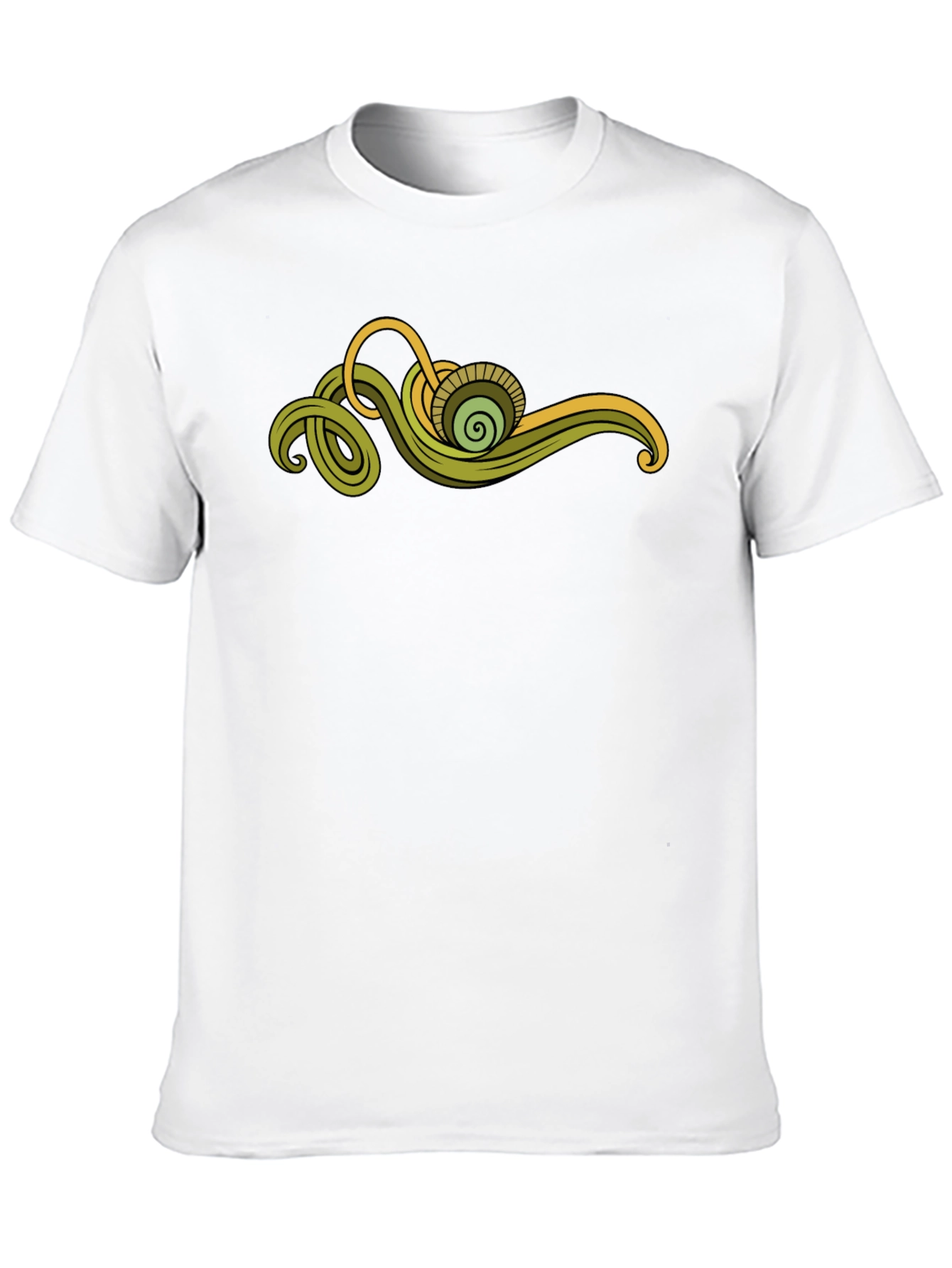 Abstract Green Swirl Graphic Tee