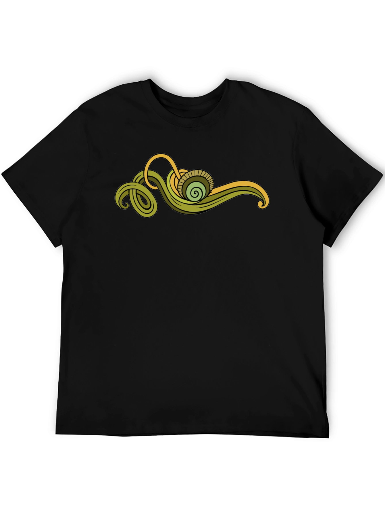 Abstract Green Swirl Graphic Tee
